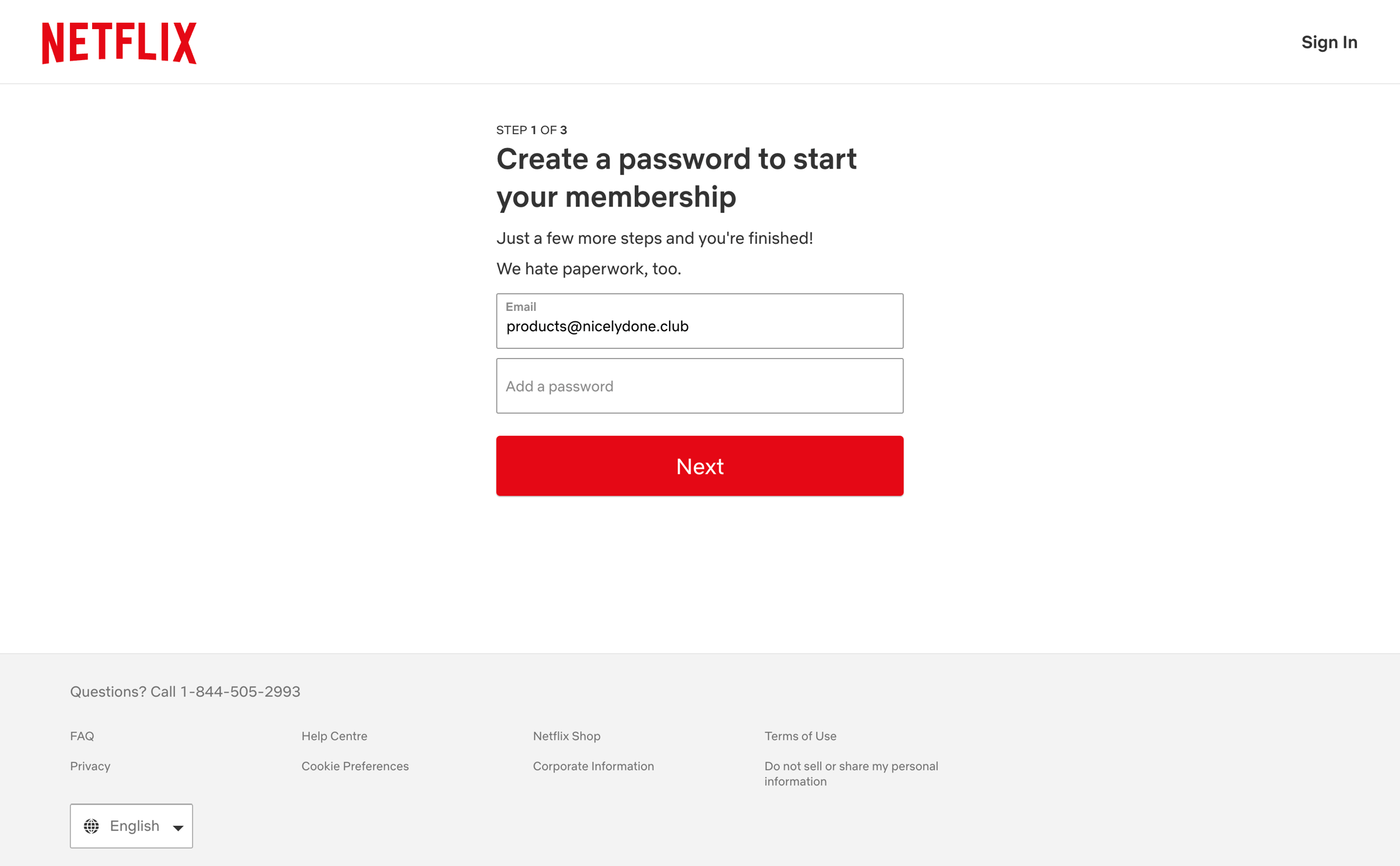 Netflix screen