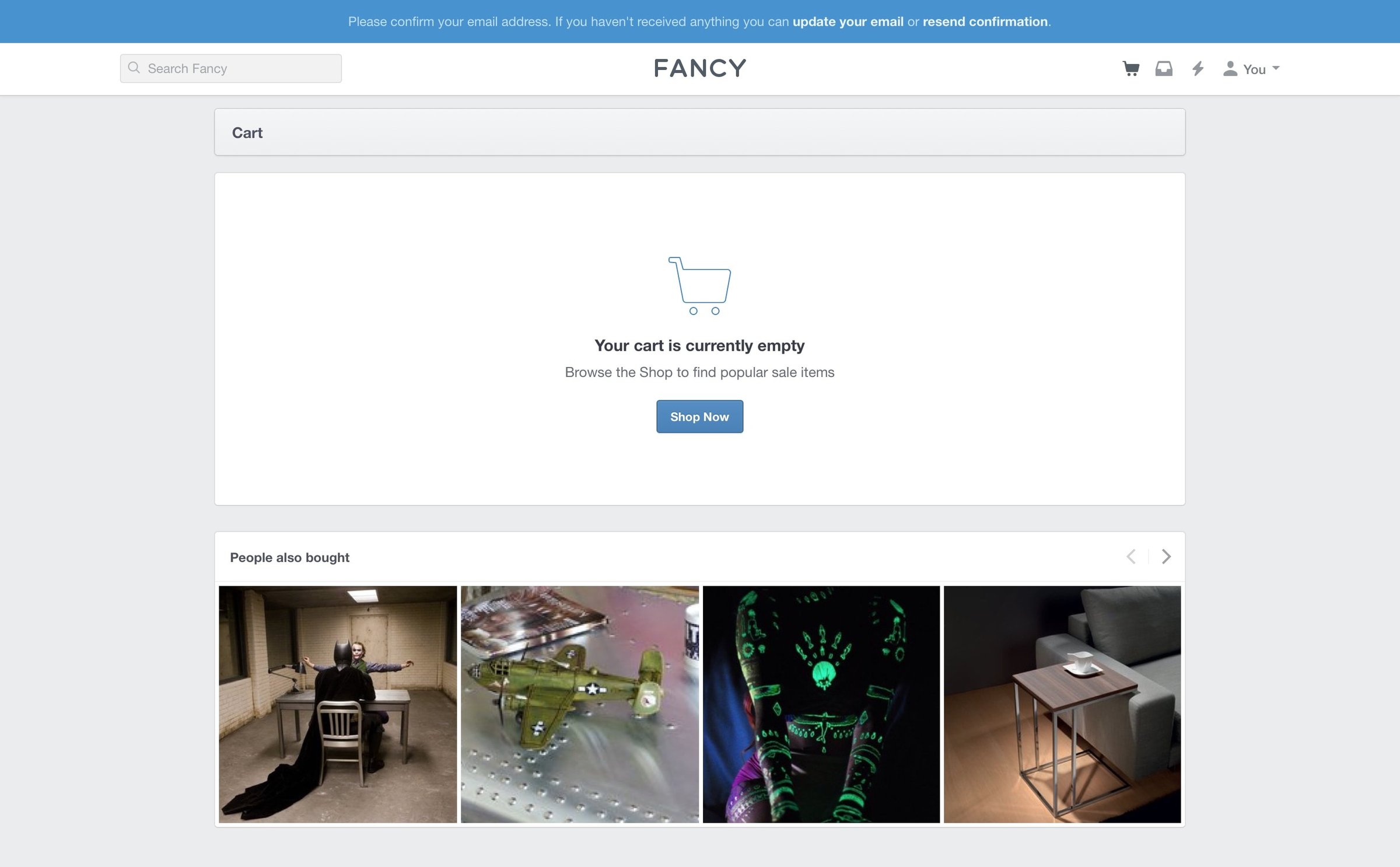 Fancy - Shopping cart screen
