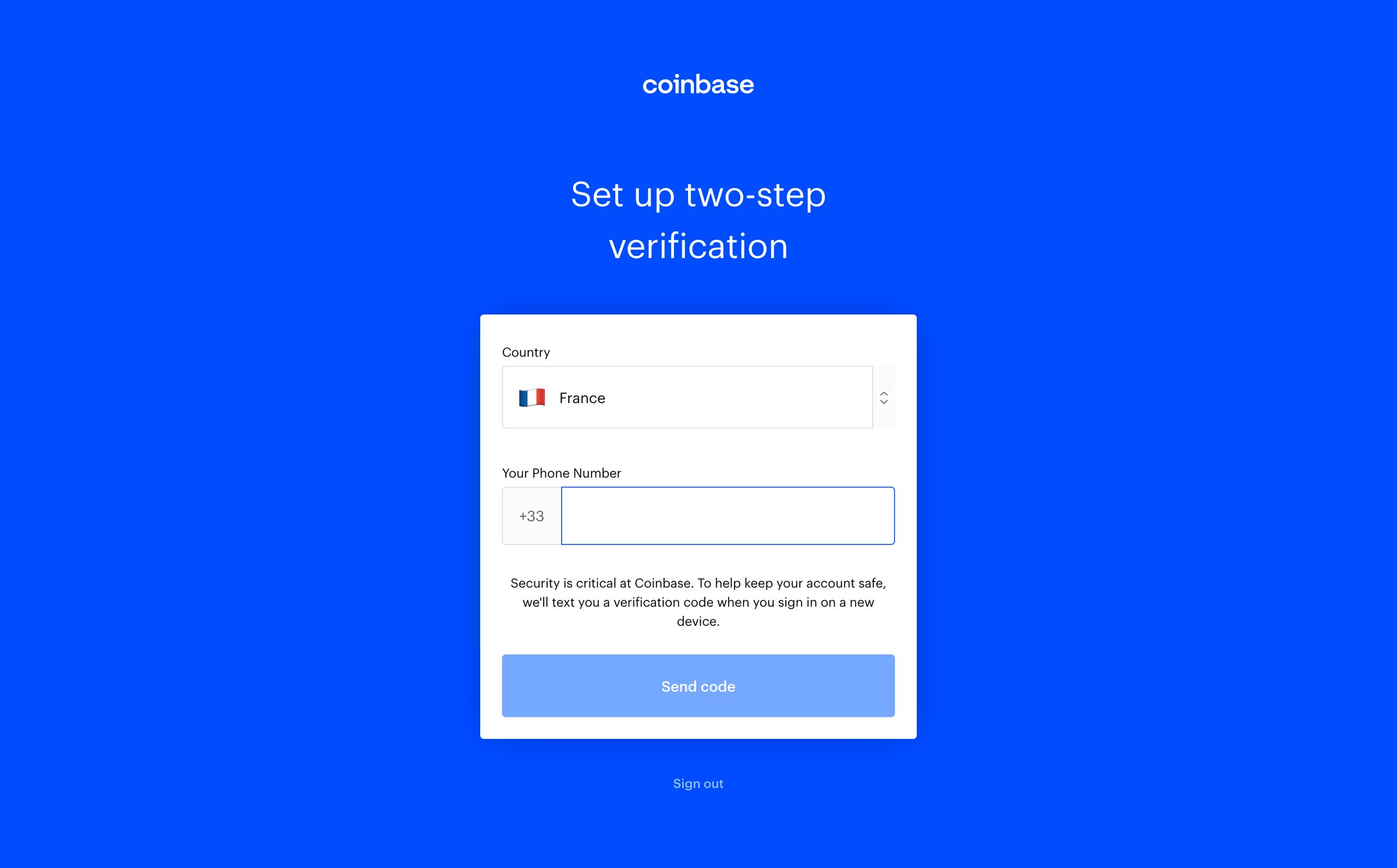 Coinbase screen