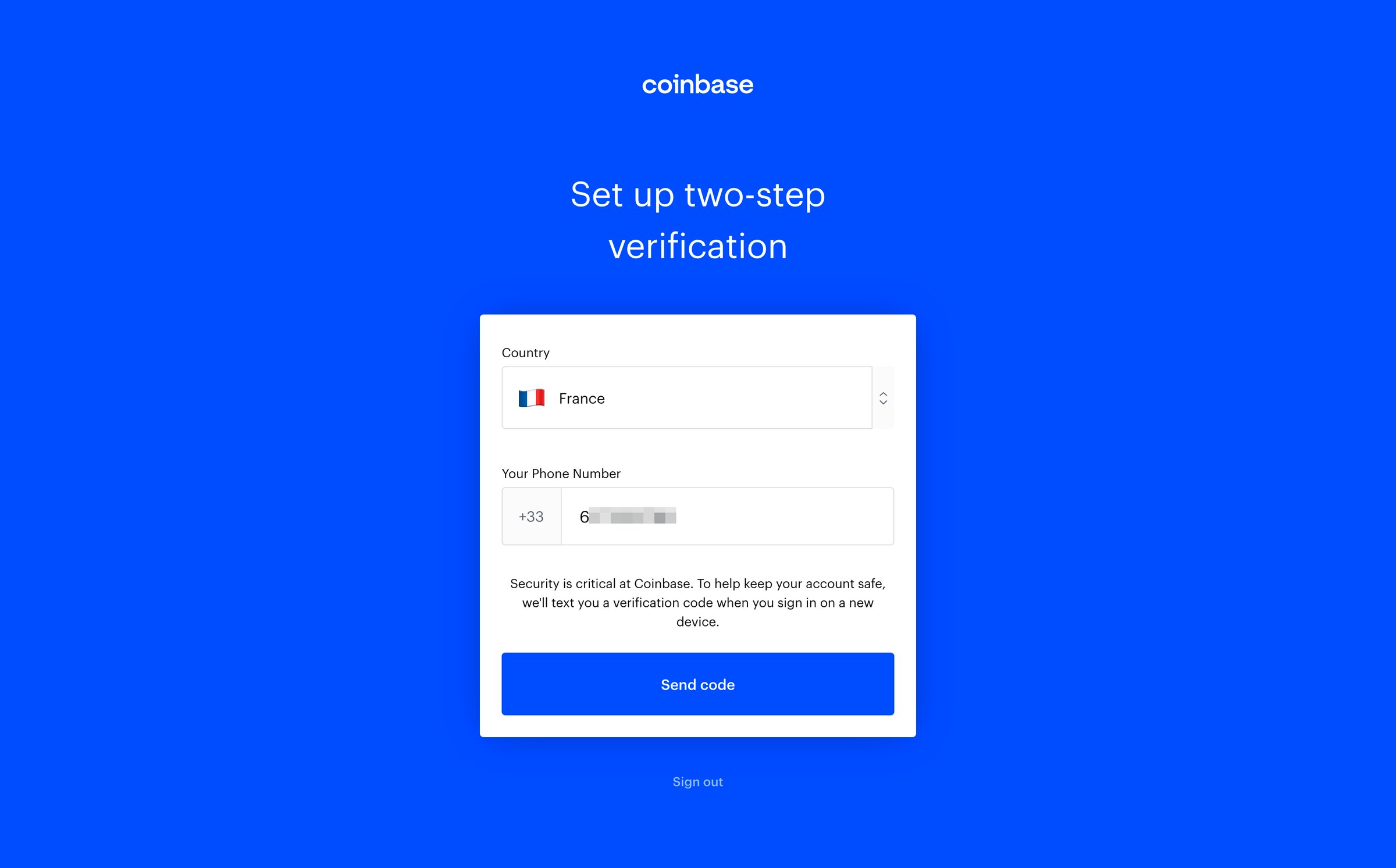 Coinbase screen