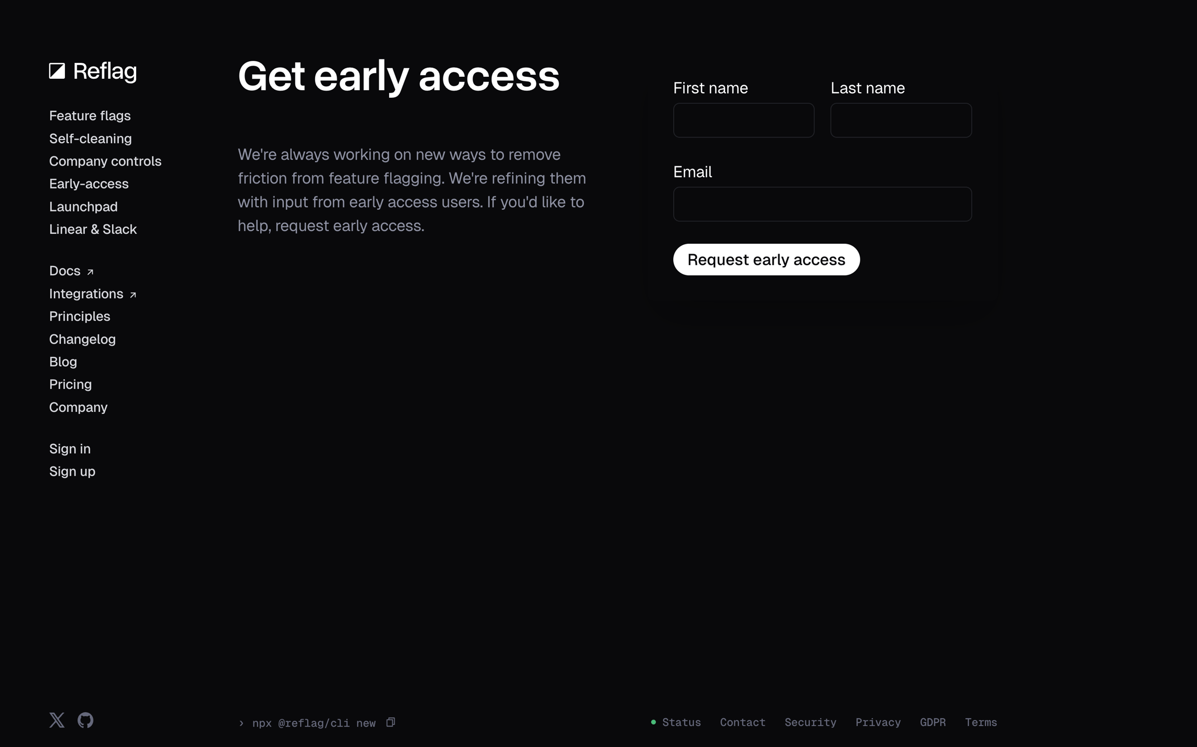 Reflag - Early Access screen
