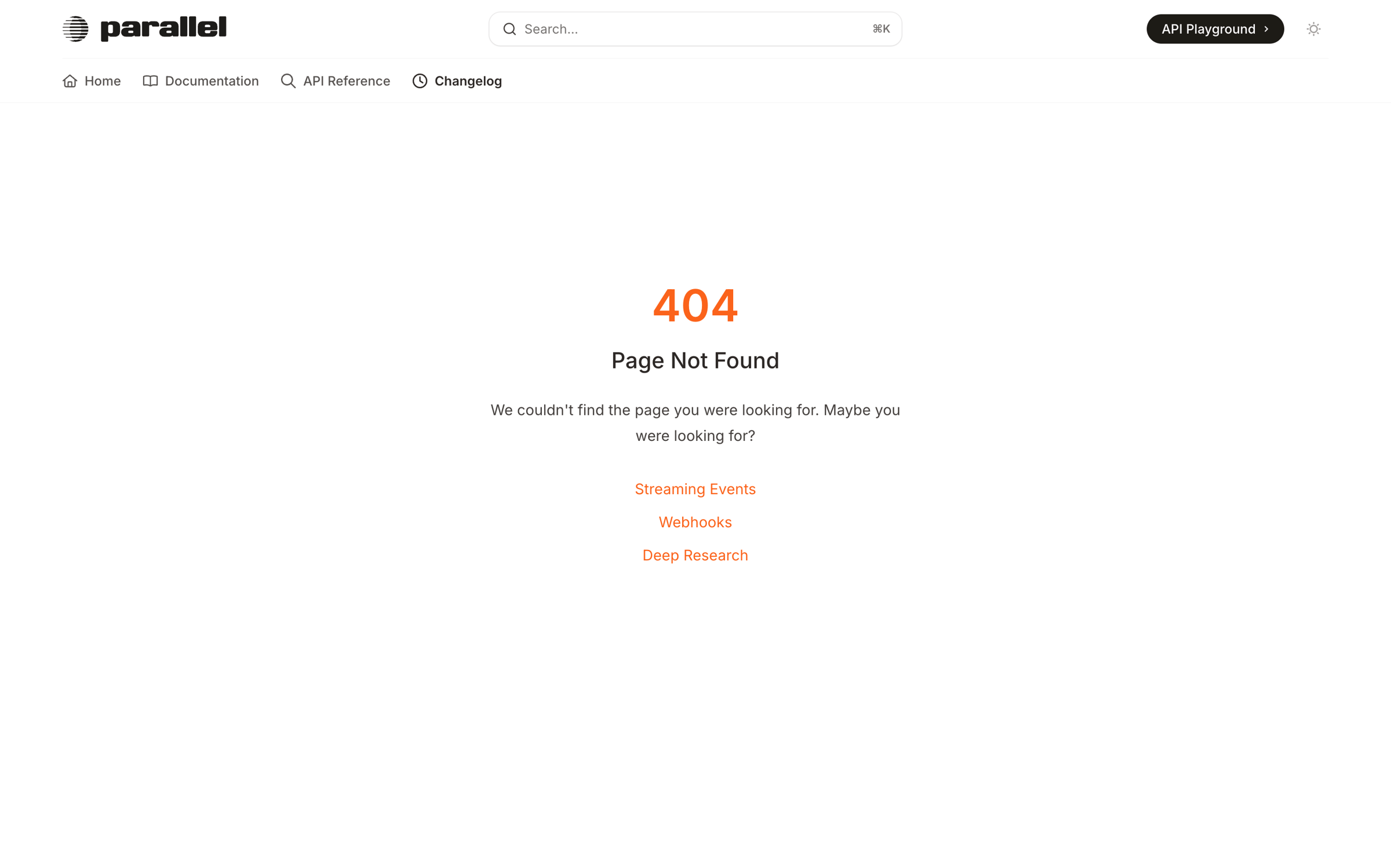 Parallel - Page Not Found screen