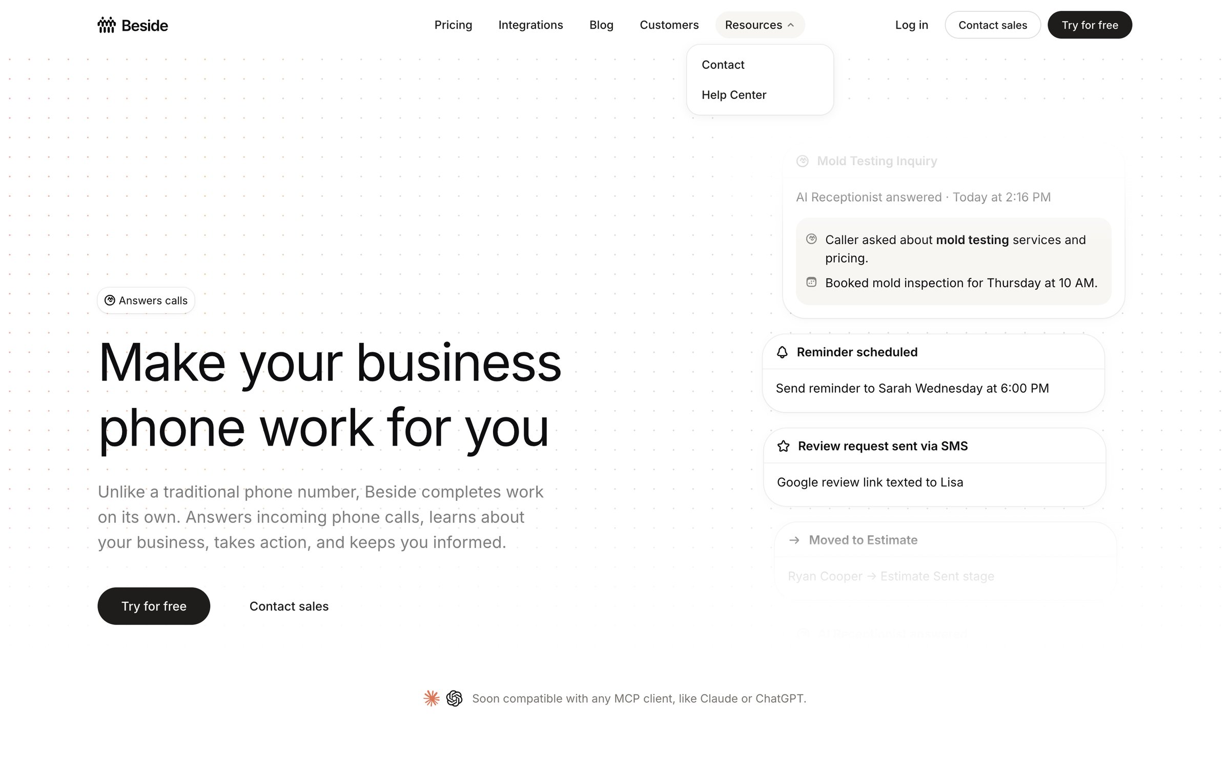 Beside - Beside Make your business phone work for you screen