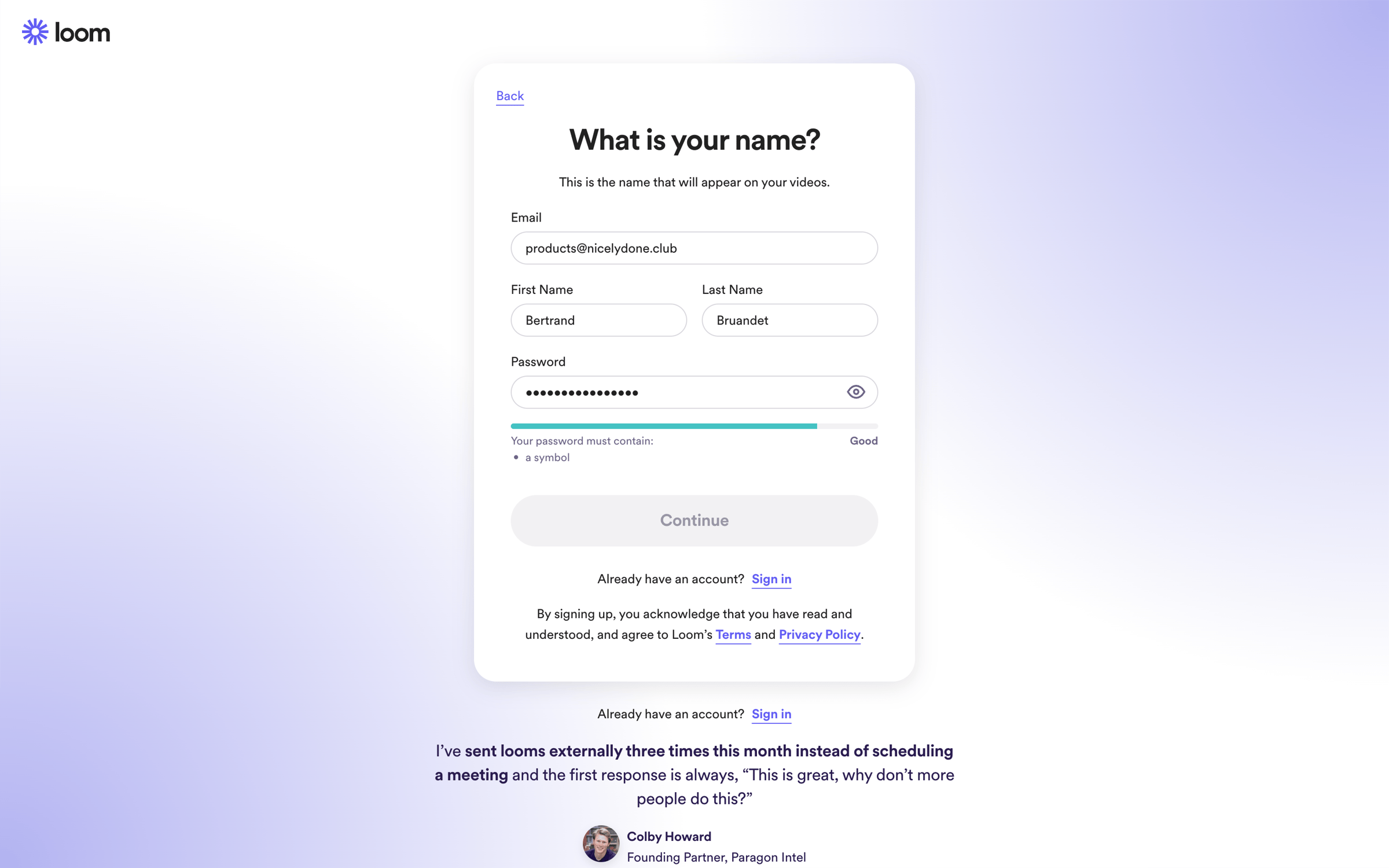 Loom - Sign up for Loom | Loom screen