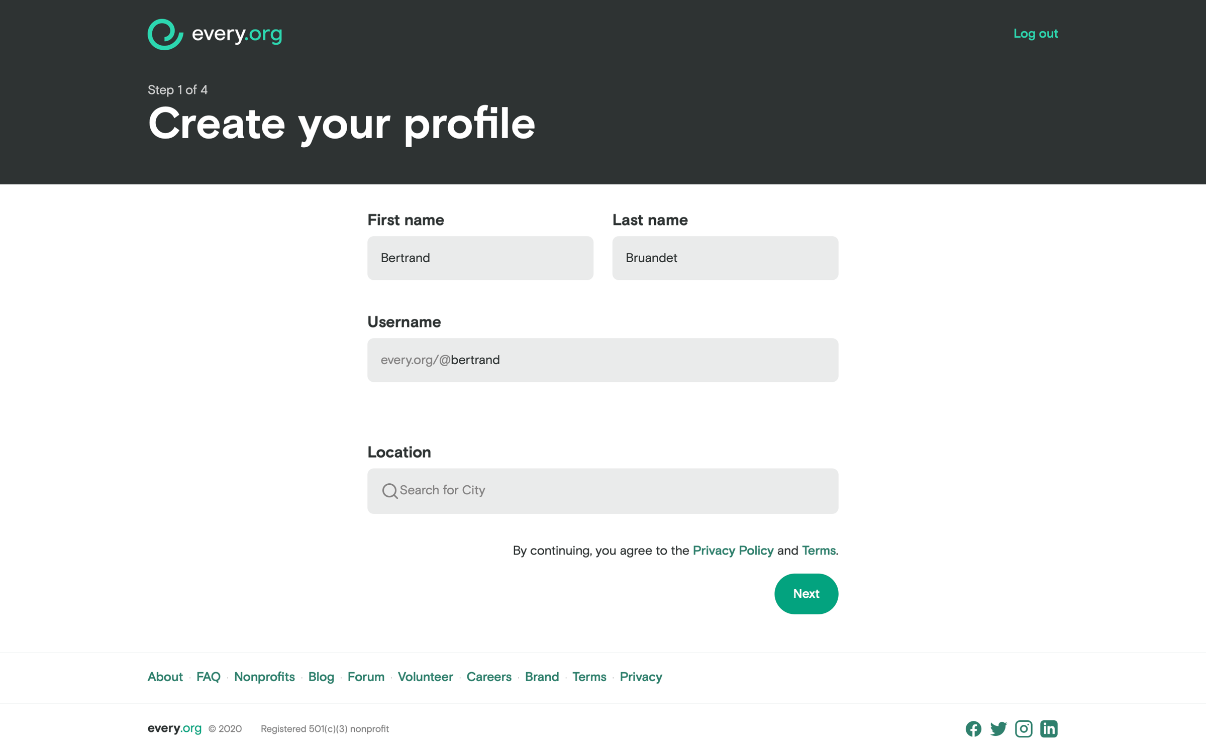 Every - Onboarding screen