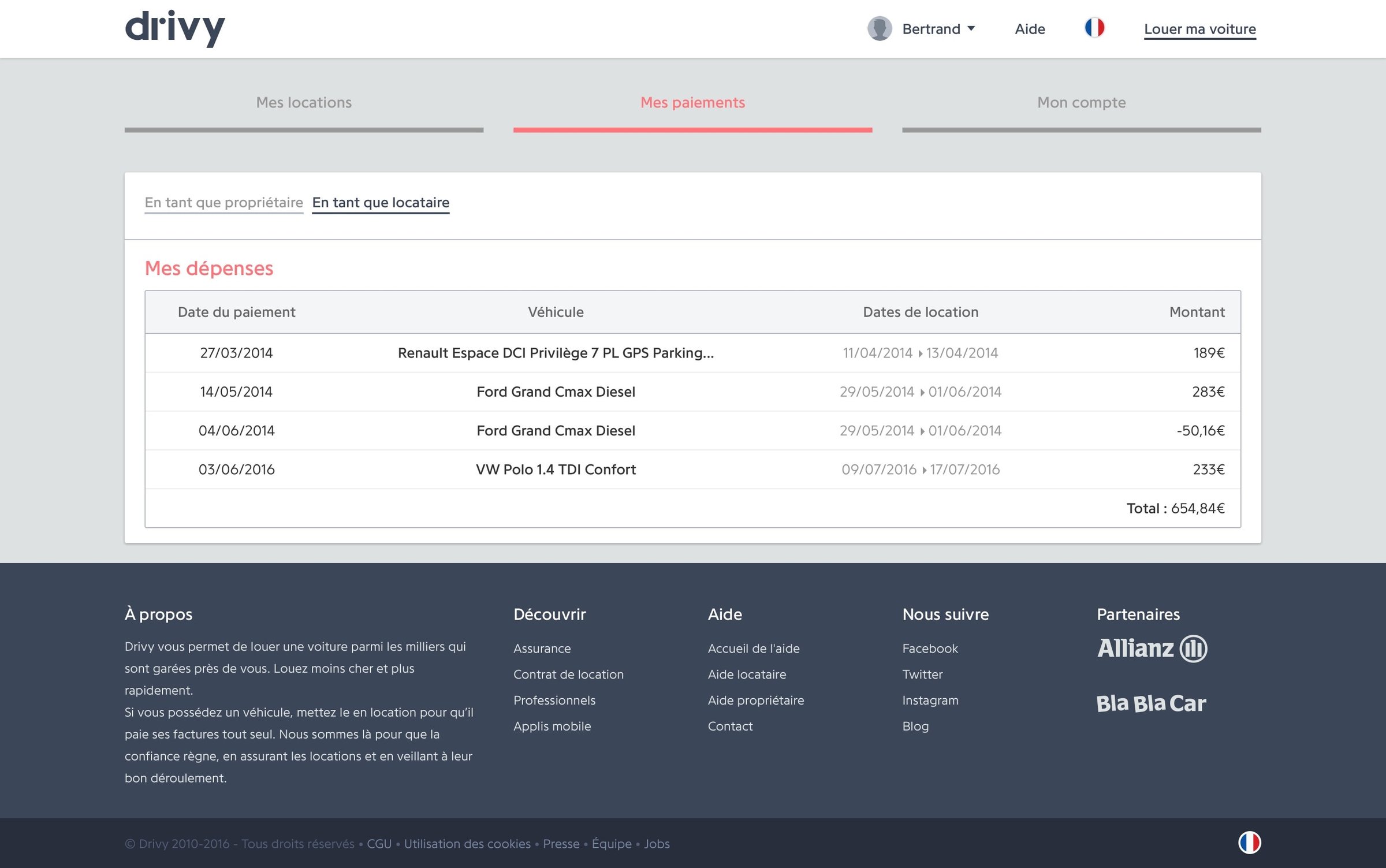 Drivy - List screen
