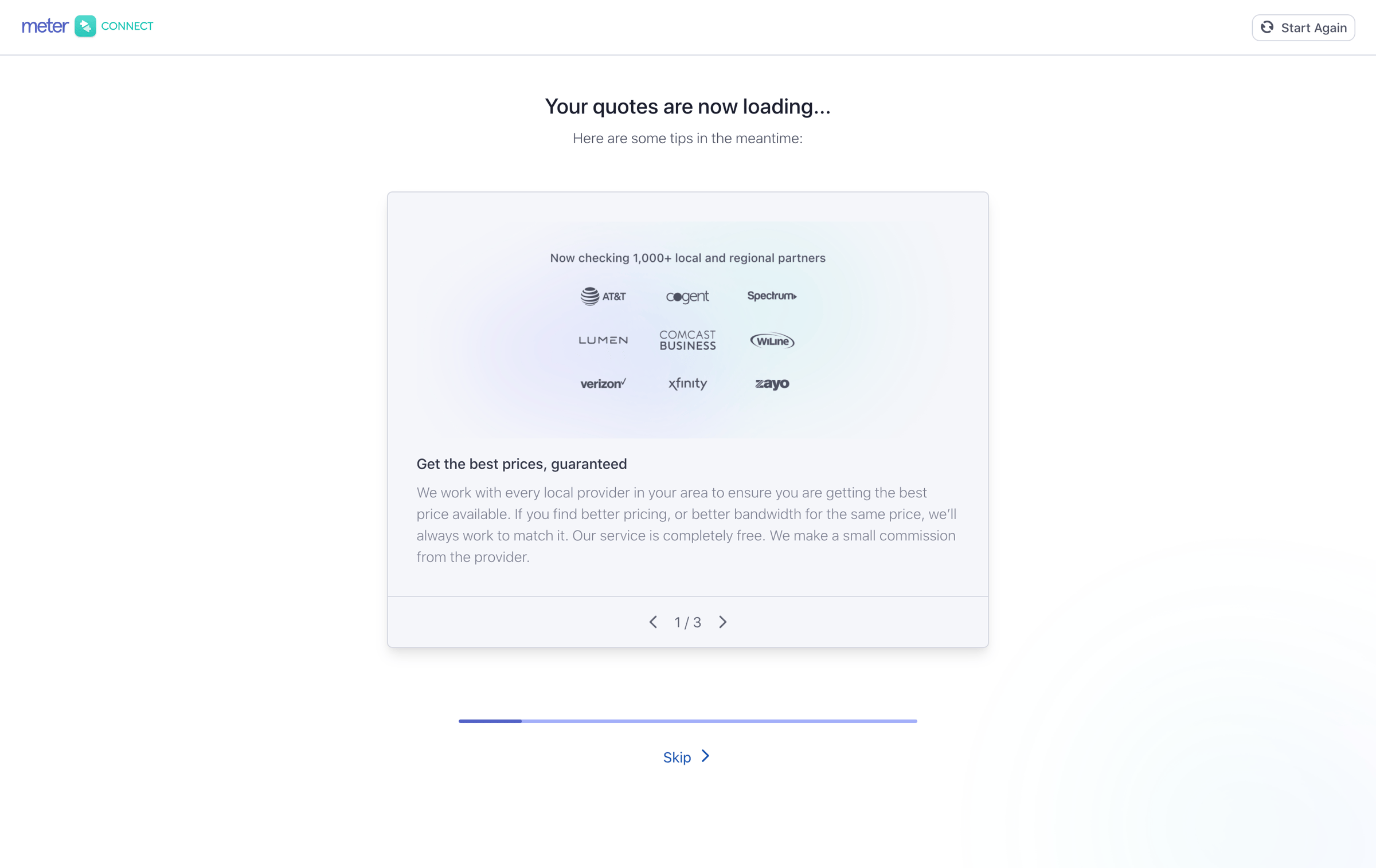 Meter - Meter Connect screen