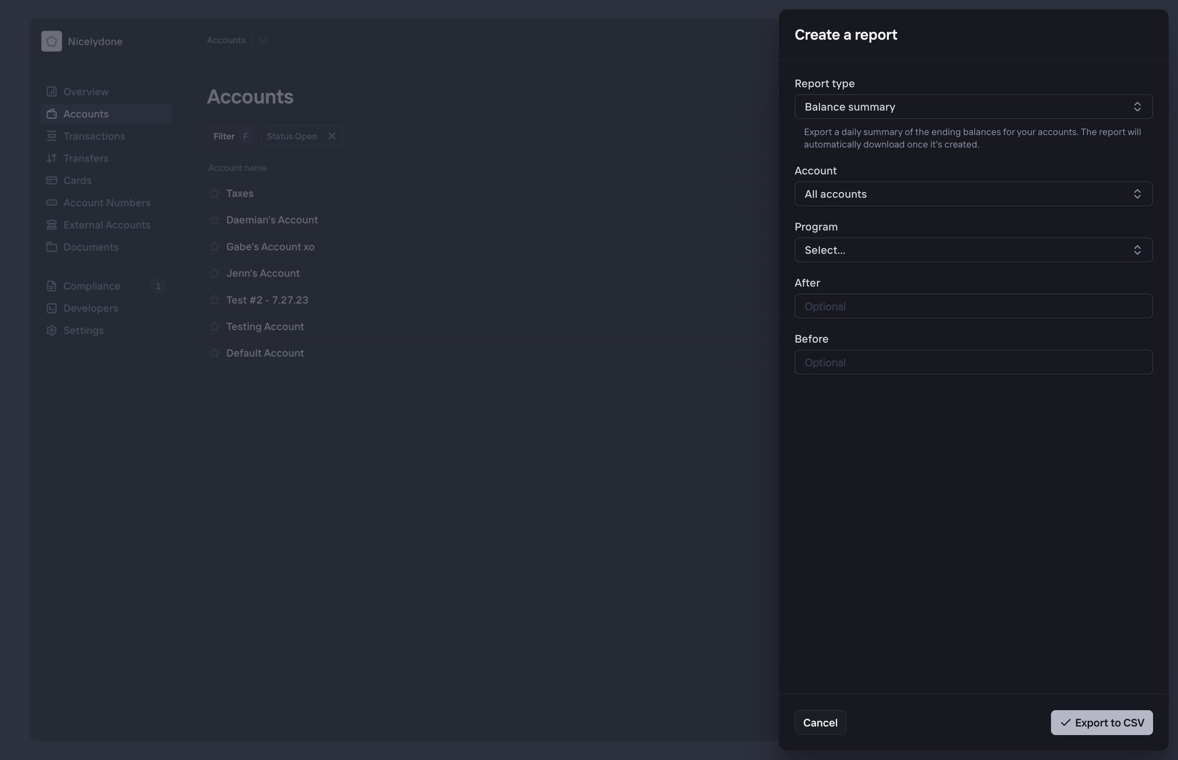 Increase - Increase › Accounts screen