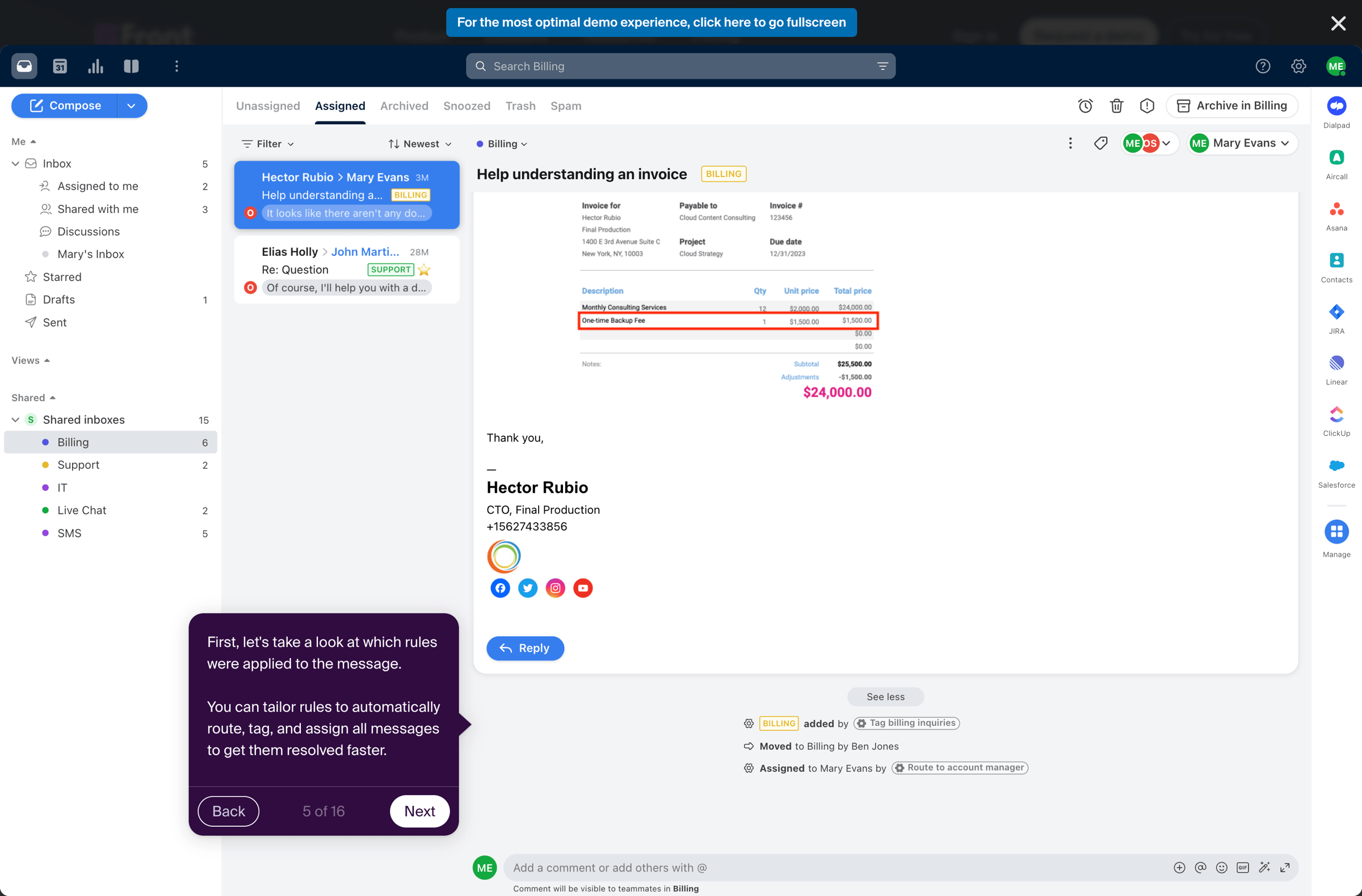 Front - Product Tour | Front screen