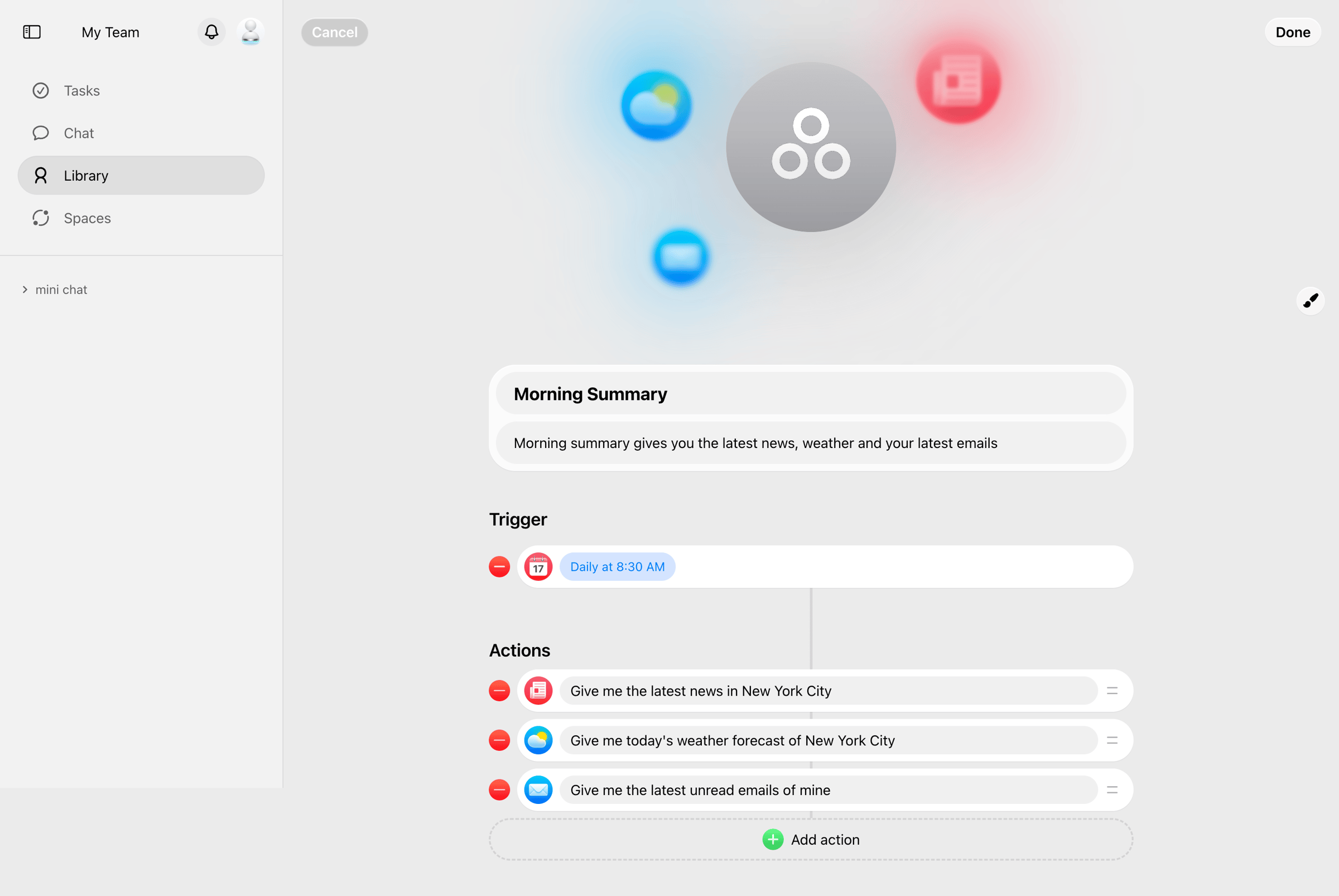 Cobot screen