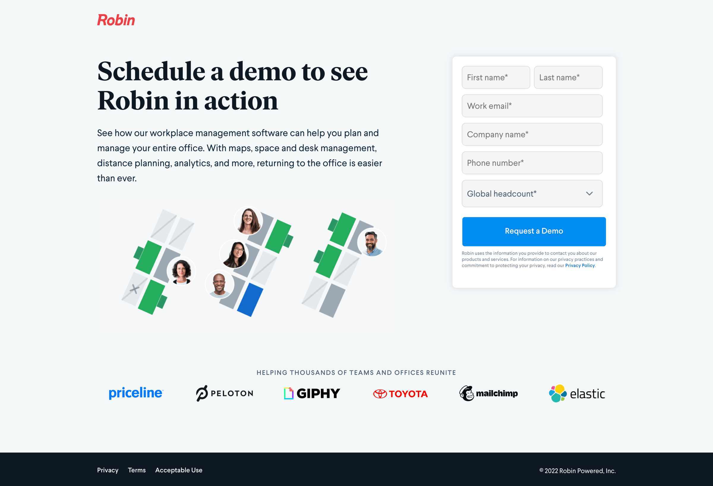 Robin - Schedule a Demo of Robin screen