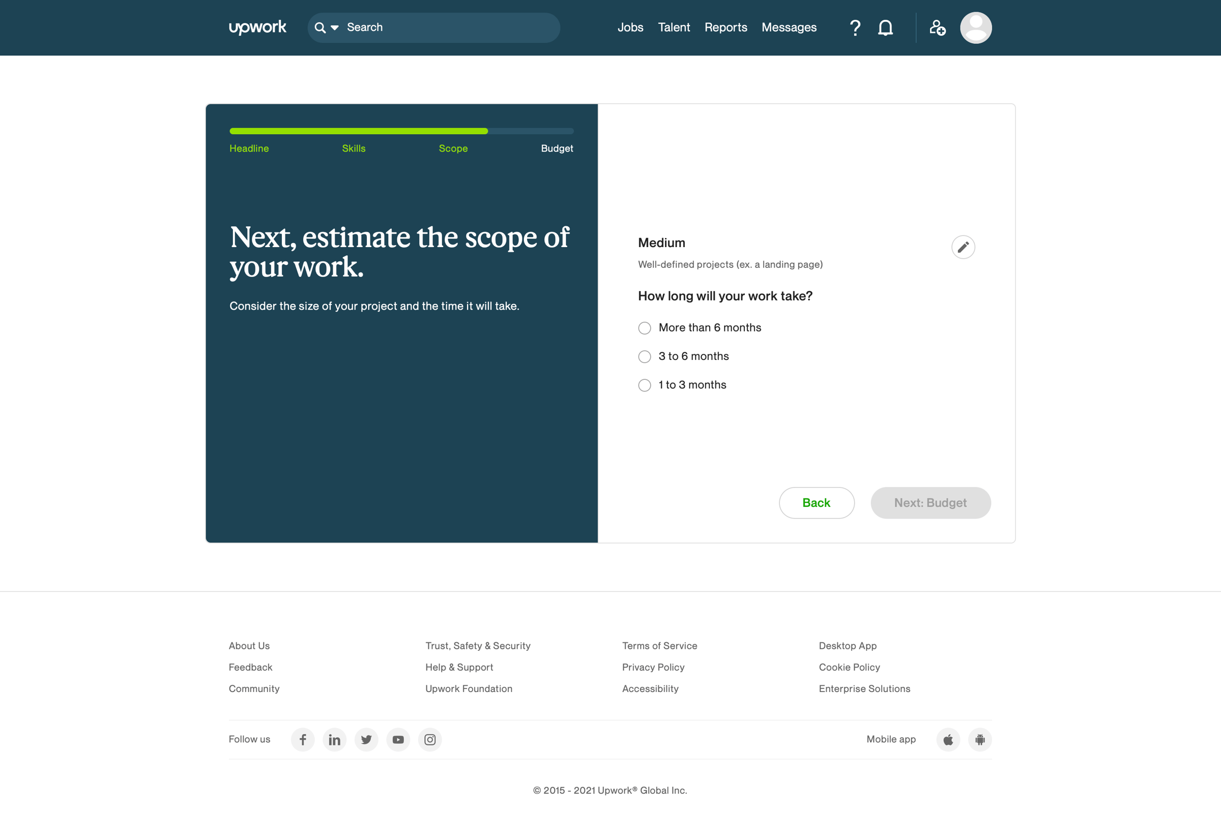 Upwork - Job details - Upwork screen