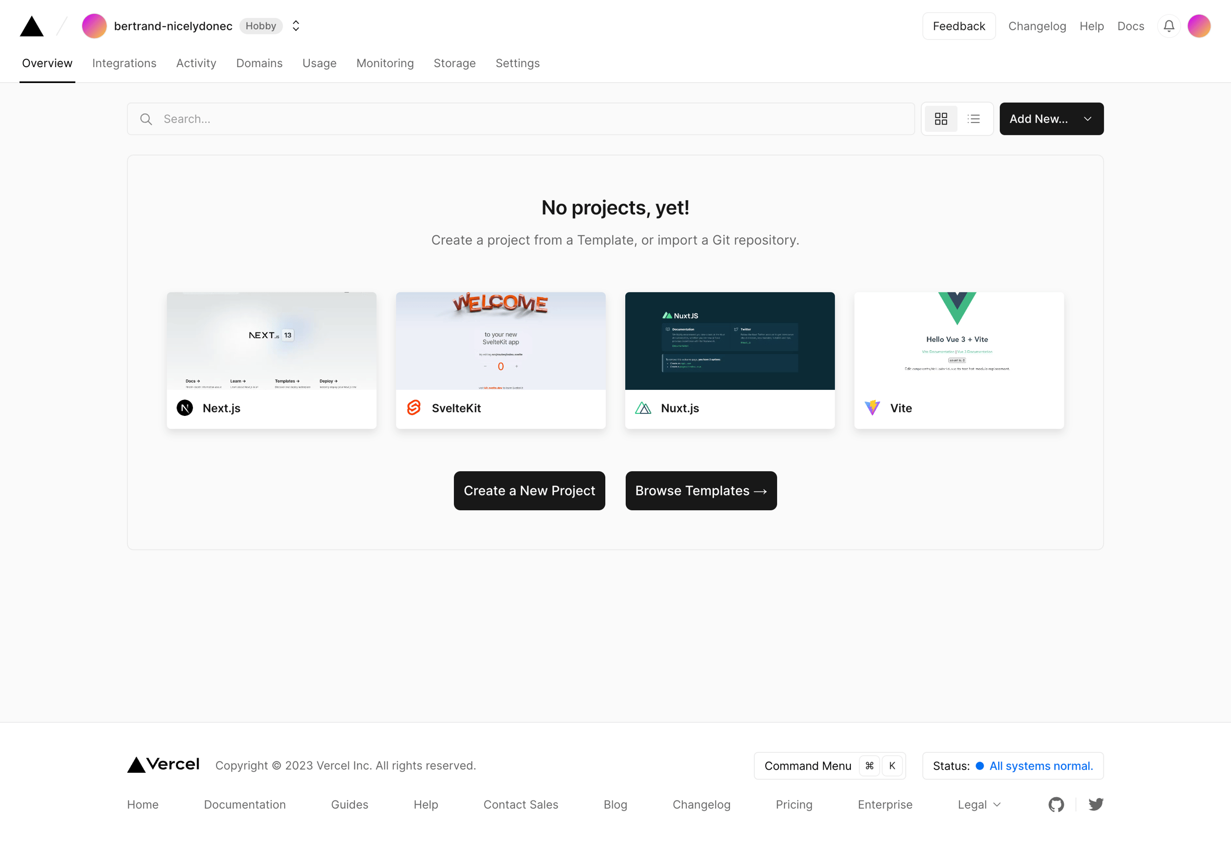 Dashboard – Vercel from Vercel