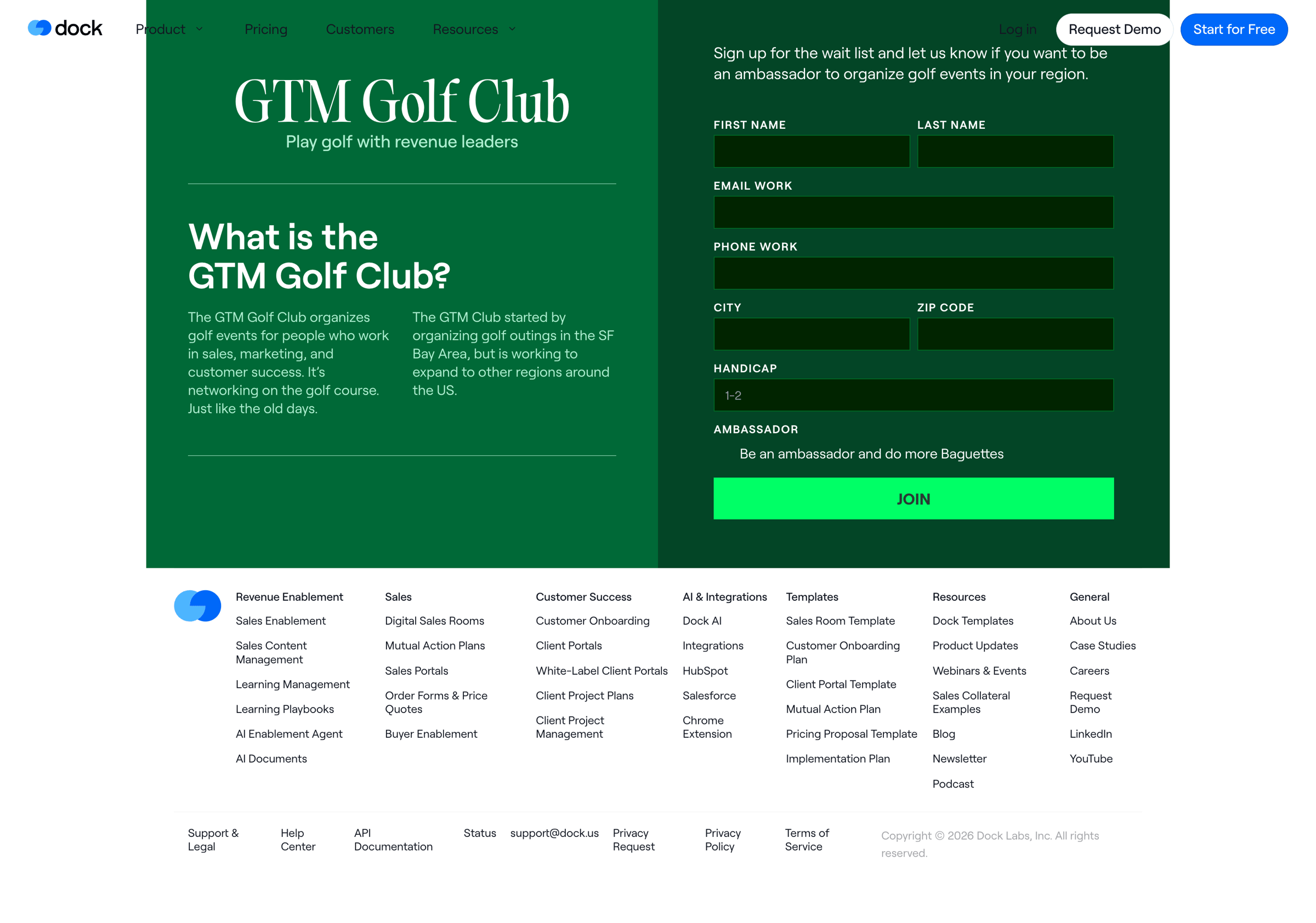 Dock - GTM Golf Club screen