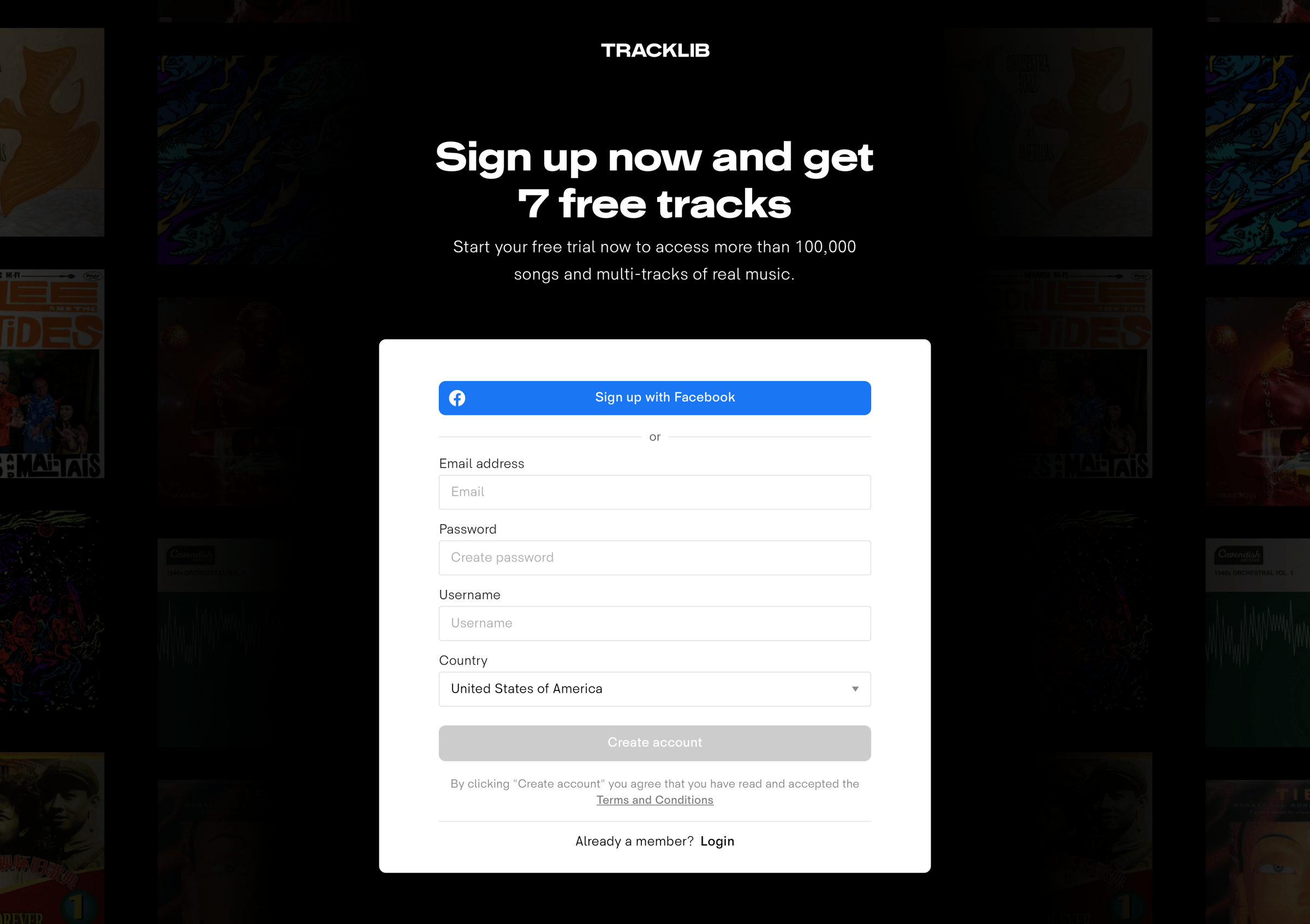 Tracklib - Sign up now and get 7 free tracks | Tracklib screen