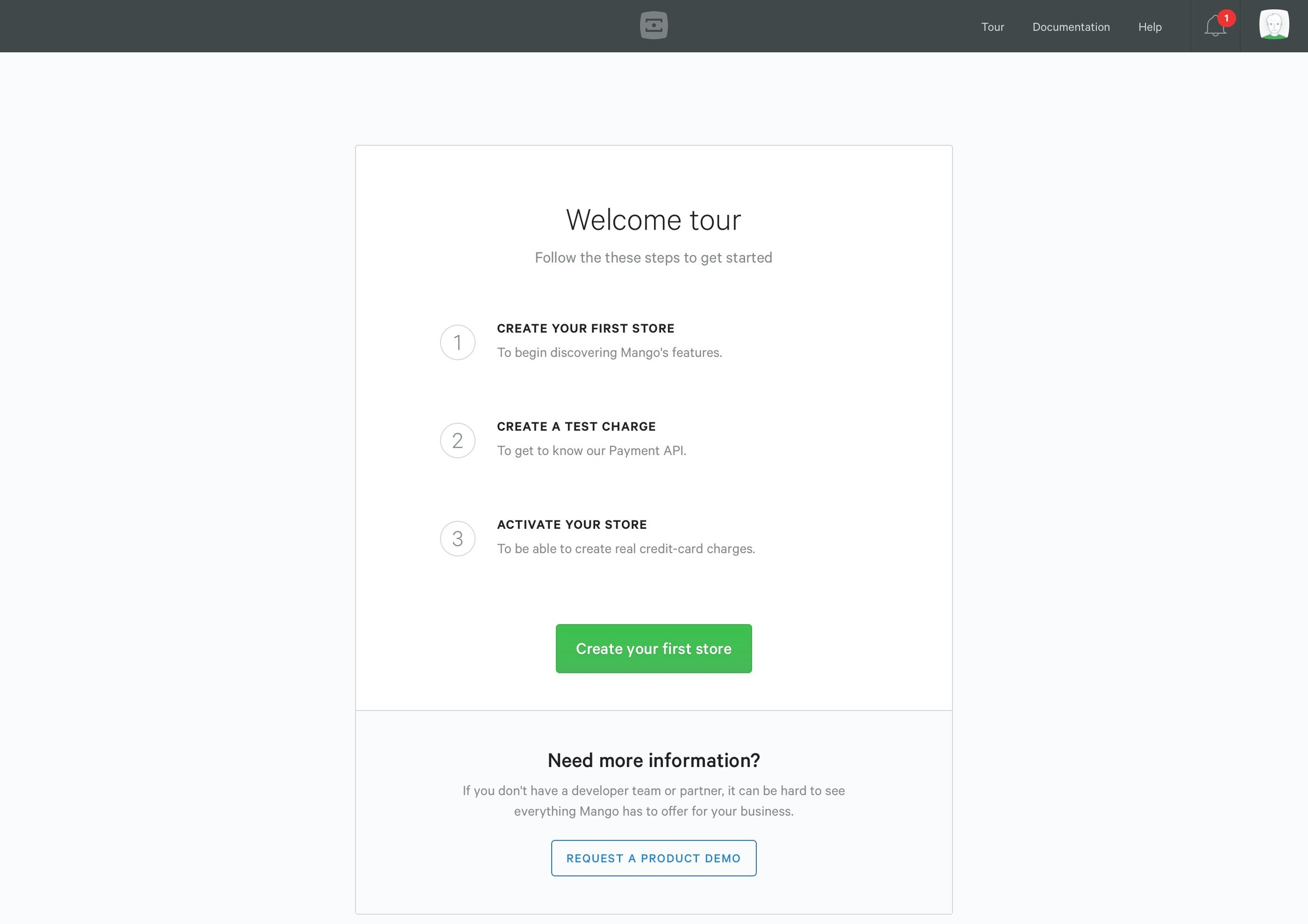 Mango - Onboarding screen
