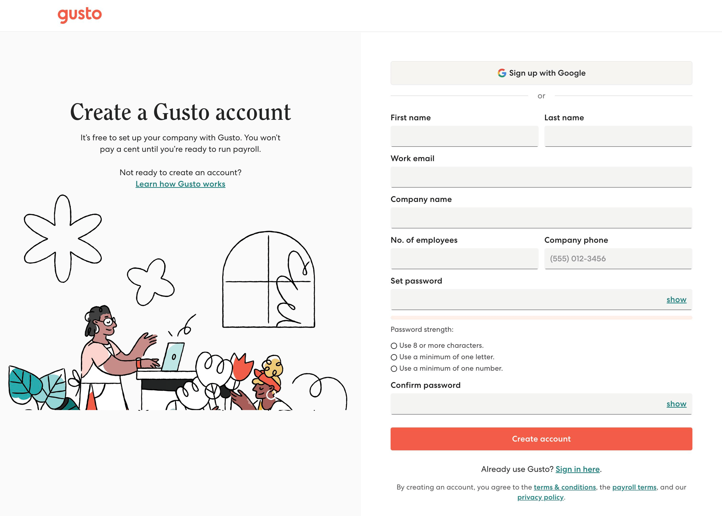 Gusto - Gusto | Online HR Services Payroll, Benefits and everything else screen