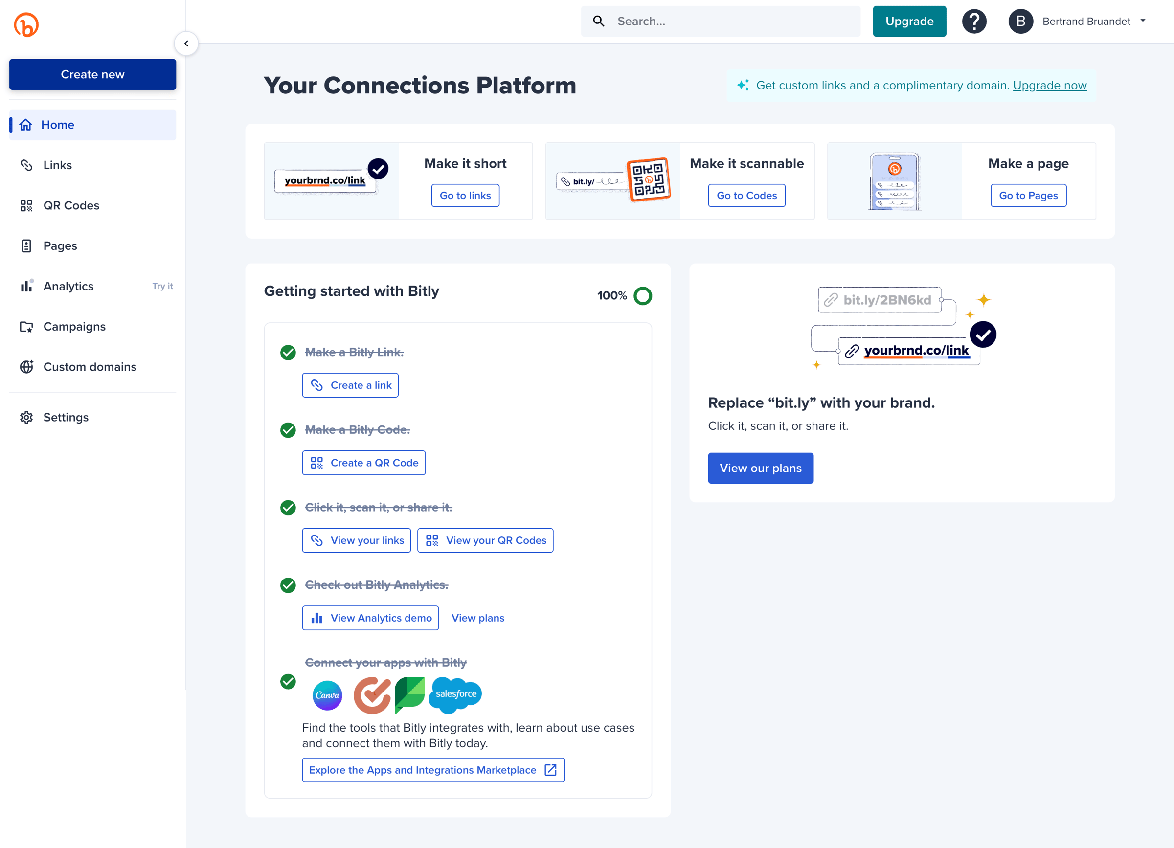 Bitly - Bitly | Link Dashboard screen