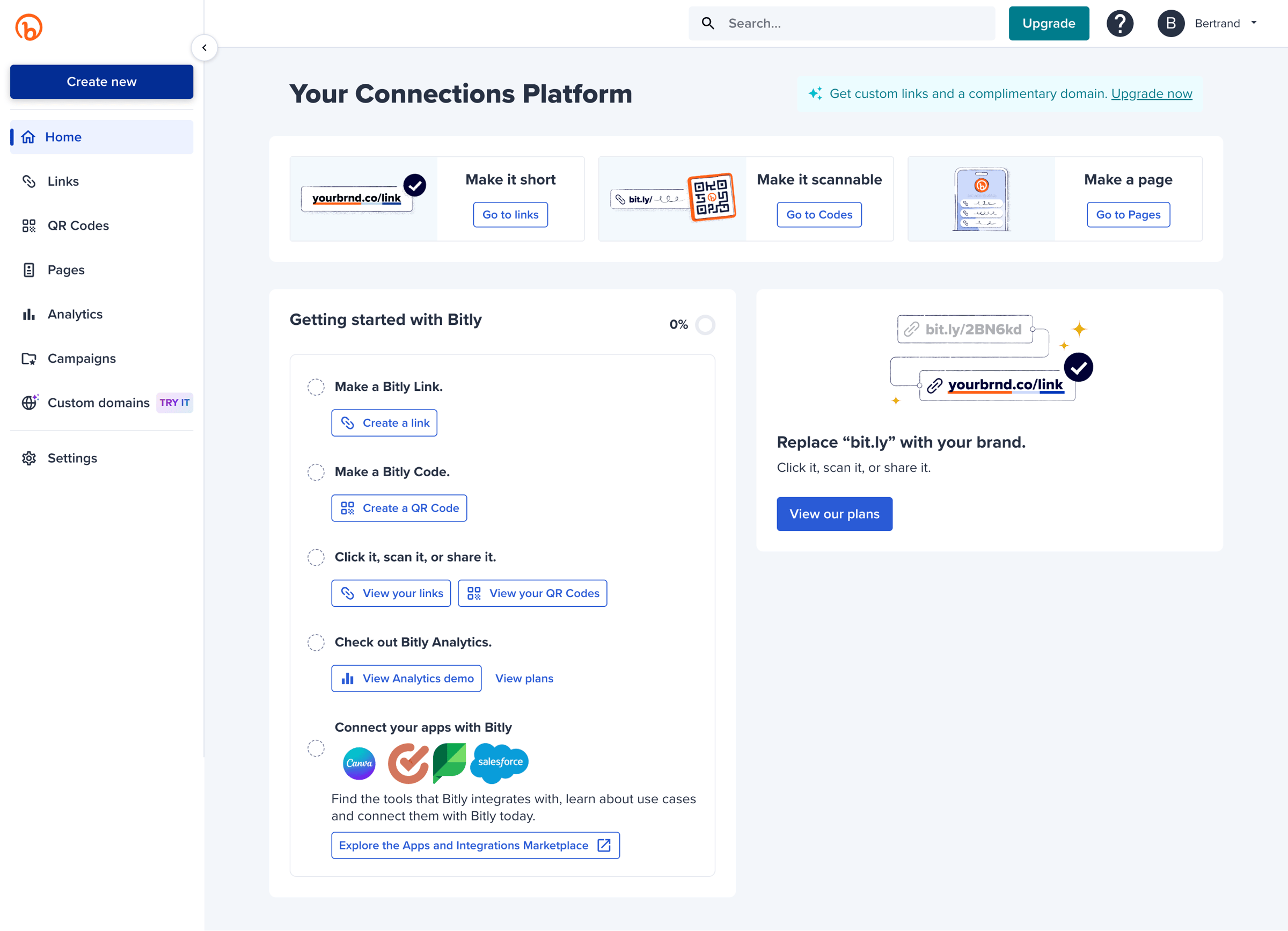 Bitly - Bitly | Link Dashboard screen