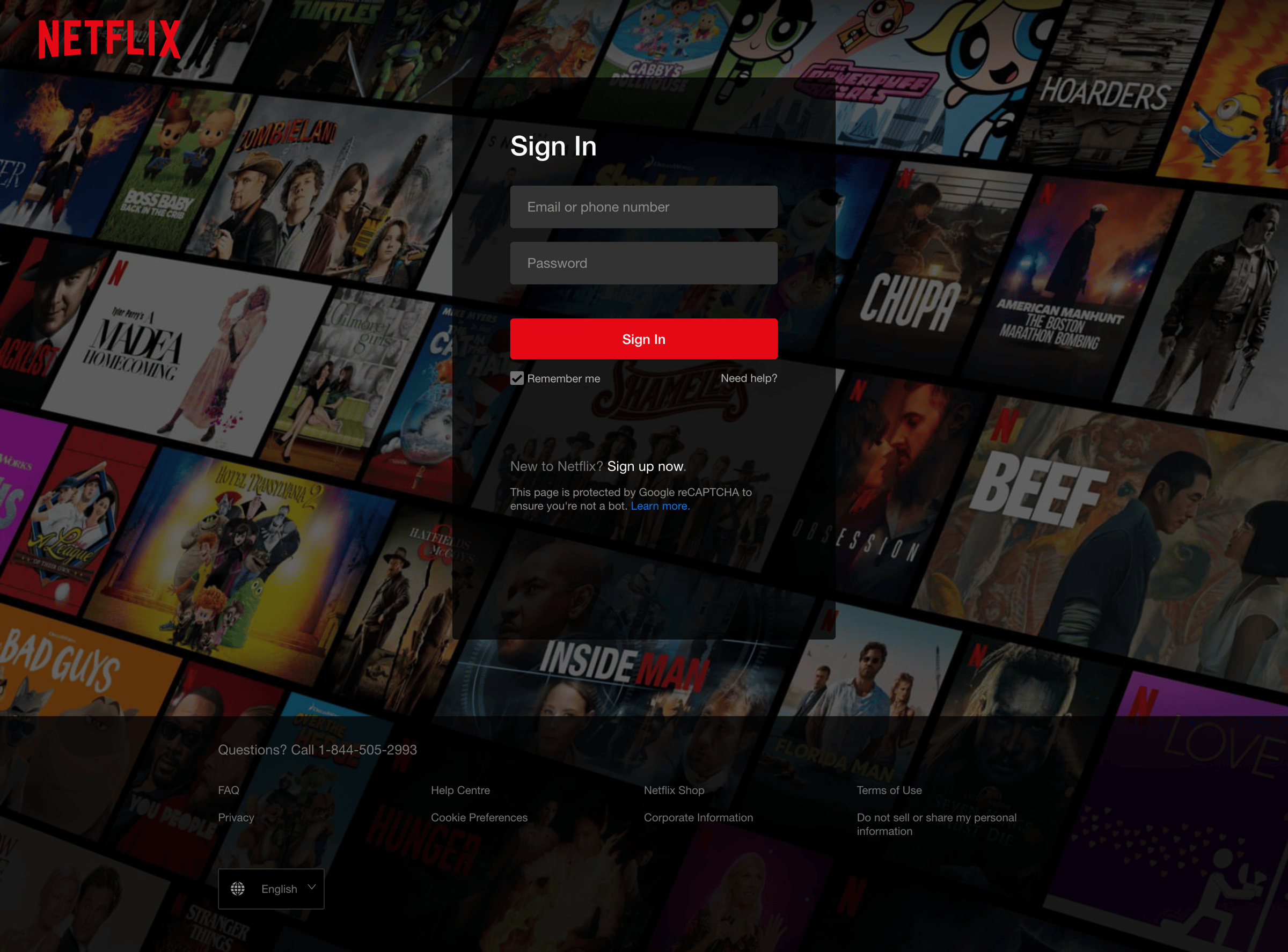 Netflix screen