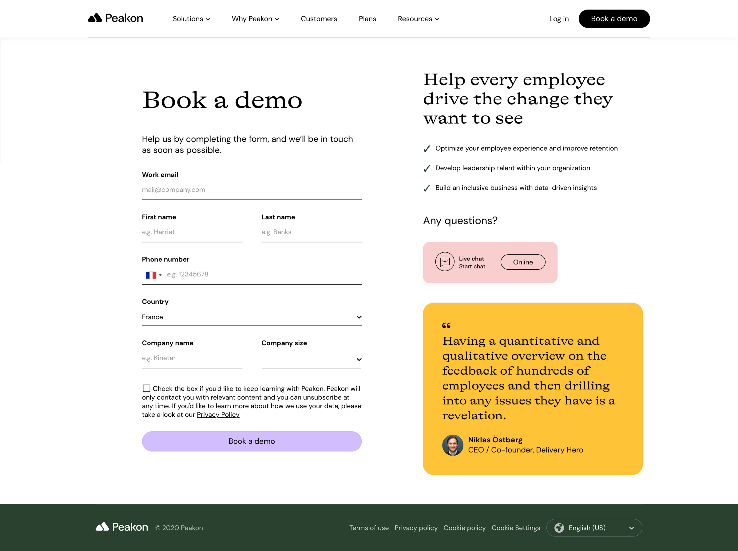 Peakon - Book a demo - Peakon screen
