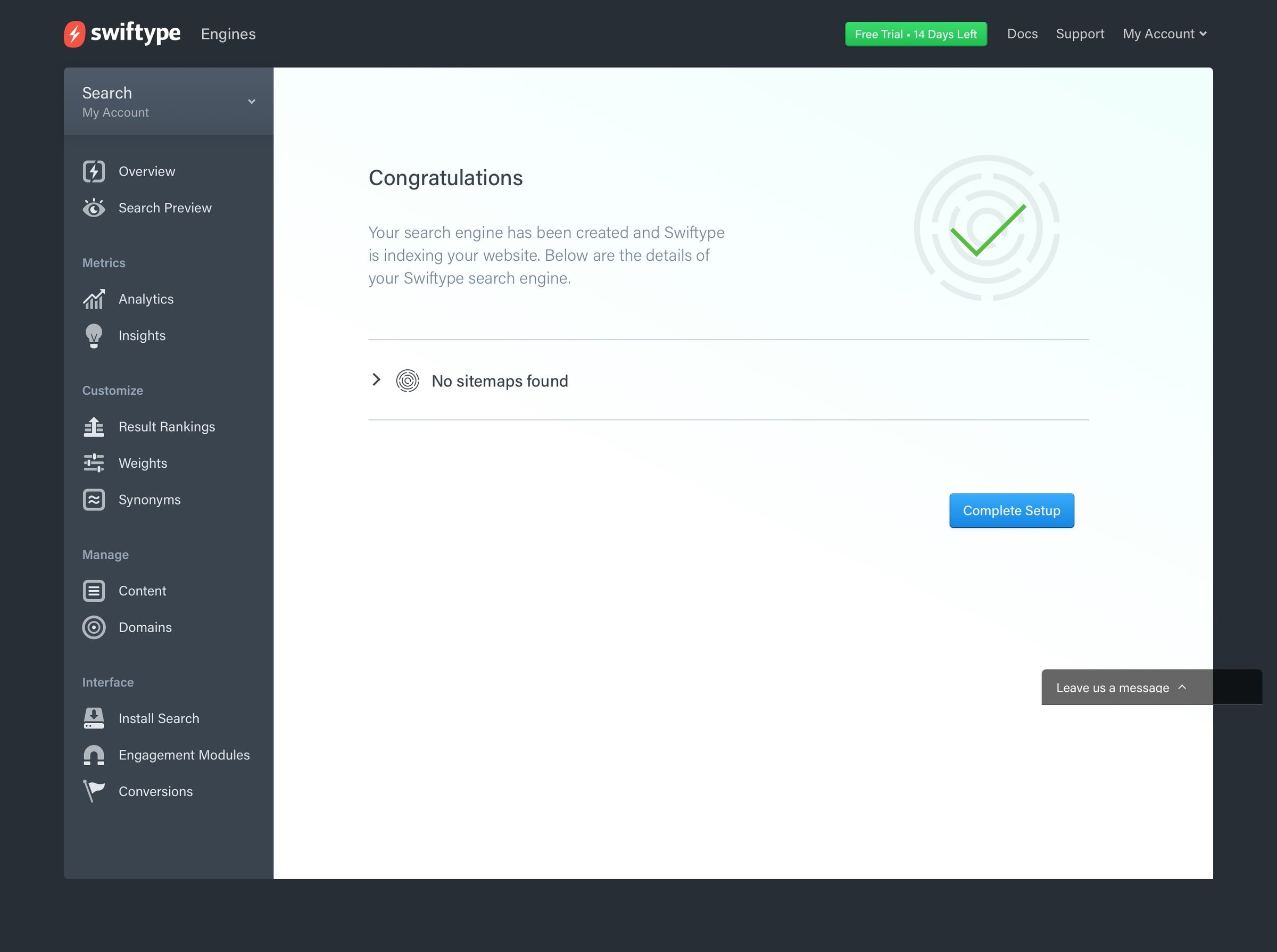 Swiftype - Onboarding screen
