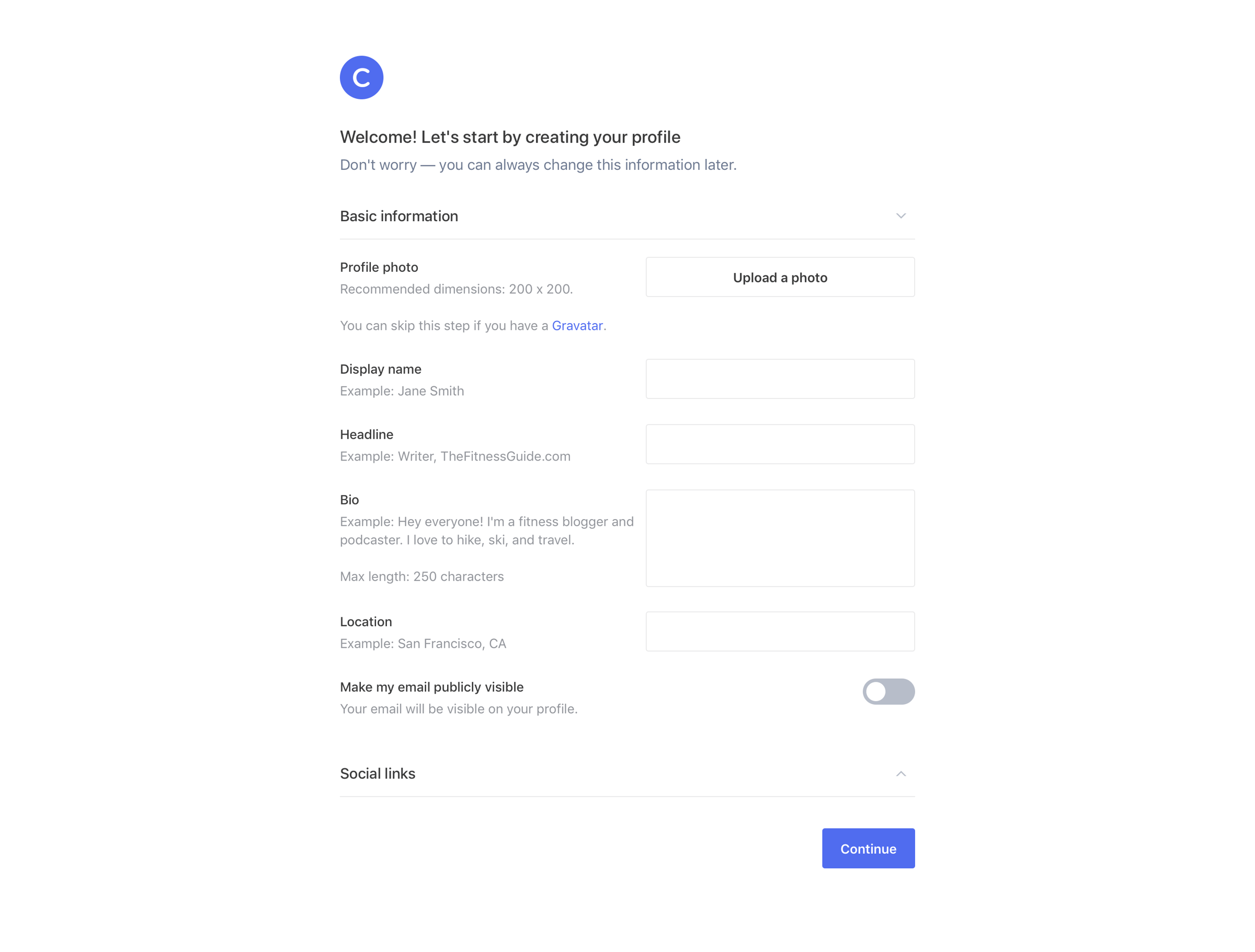 Circle - Onboarding screen