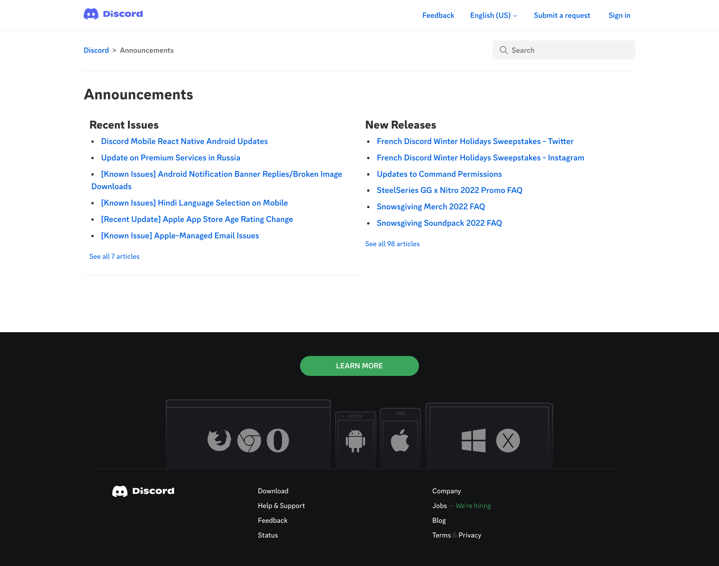 Discord - Announcements – Discord screen
