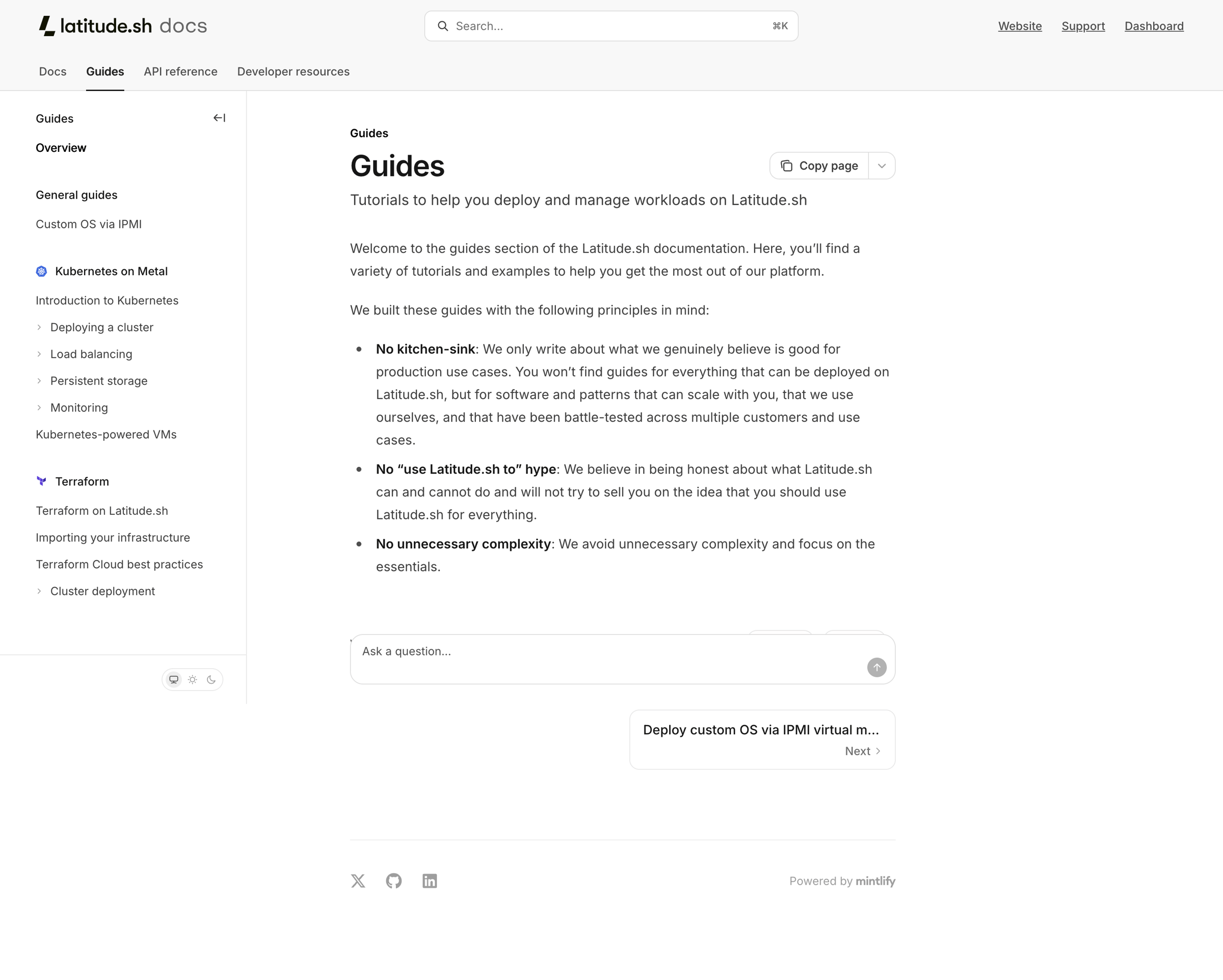 Latitude.sh - Guides - Latitude.sh Docs screen
