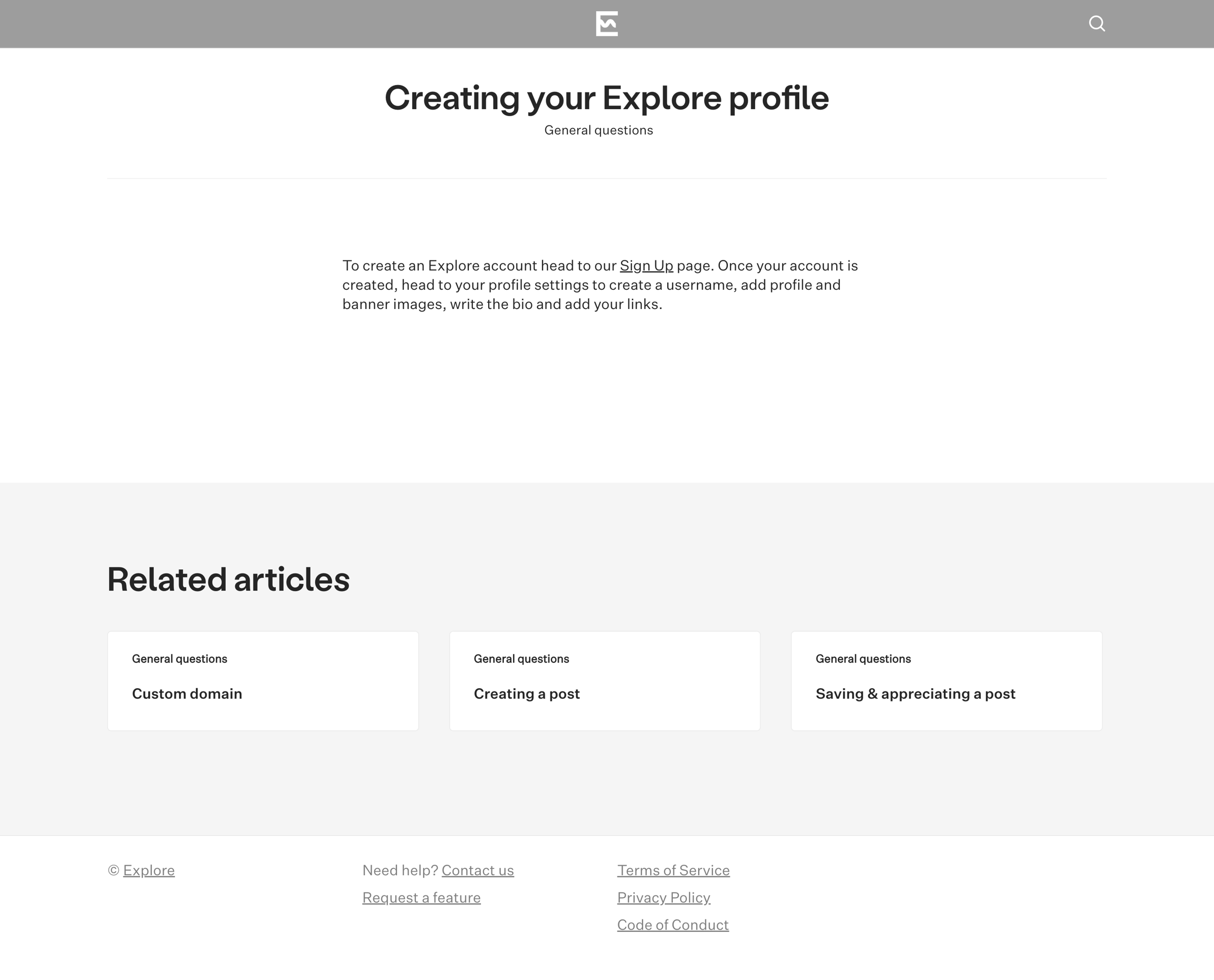 Explore - Creating your Explore profile – Help Center – Explore screen