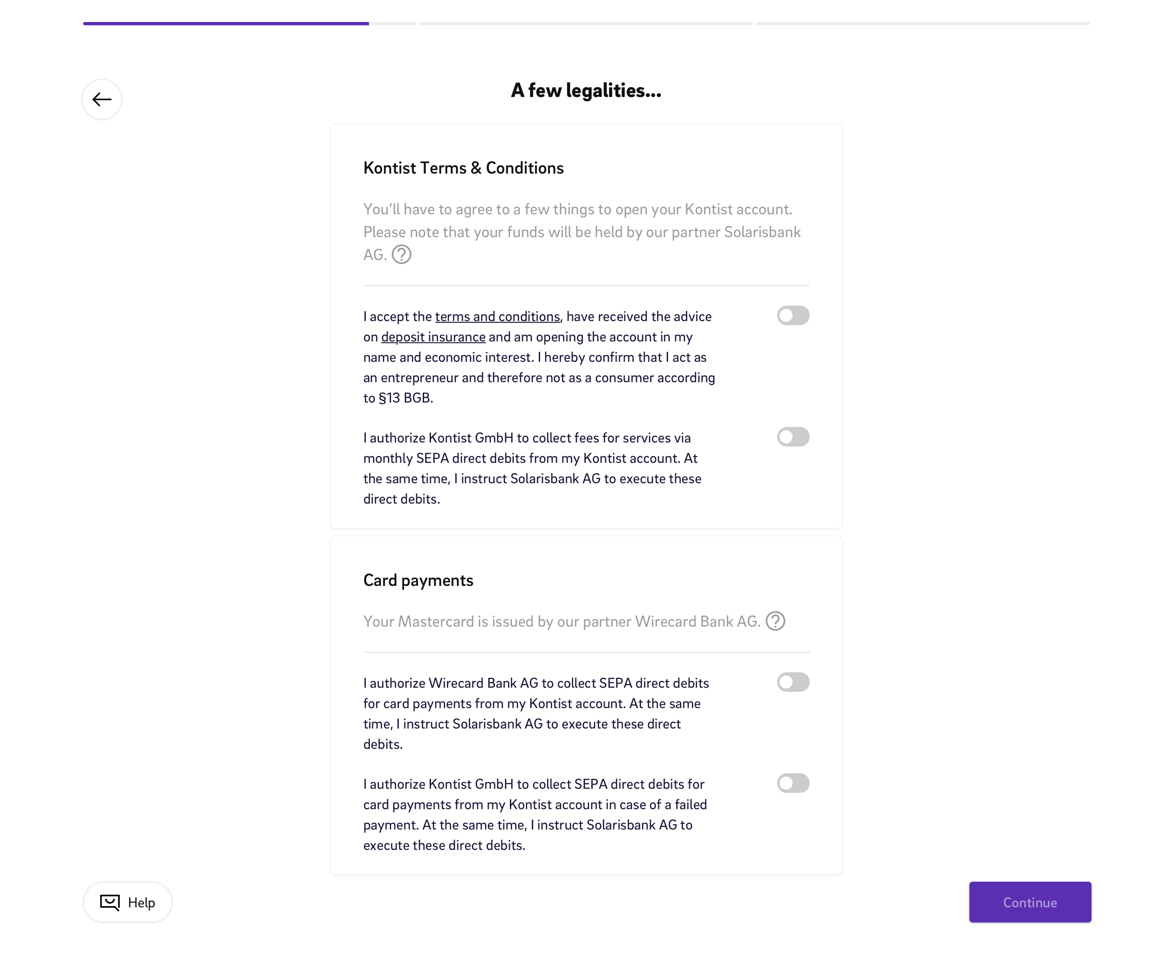 Onboarding from Kontist