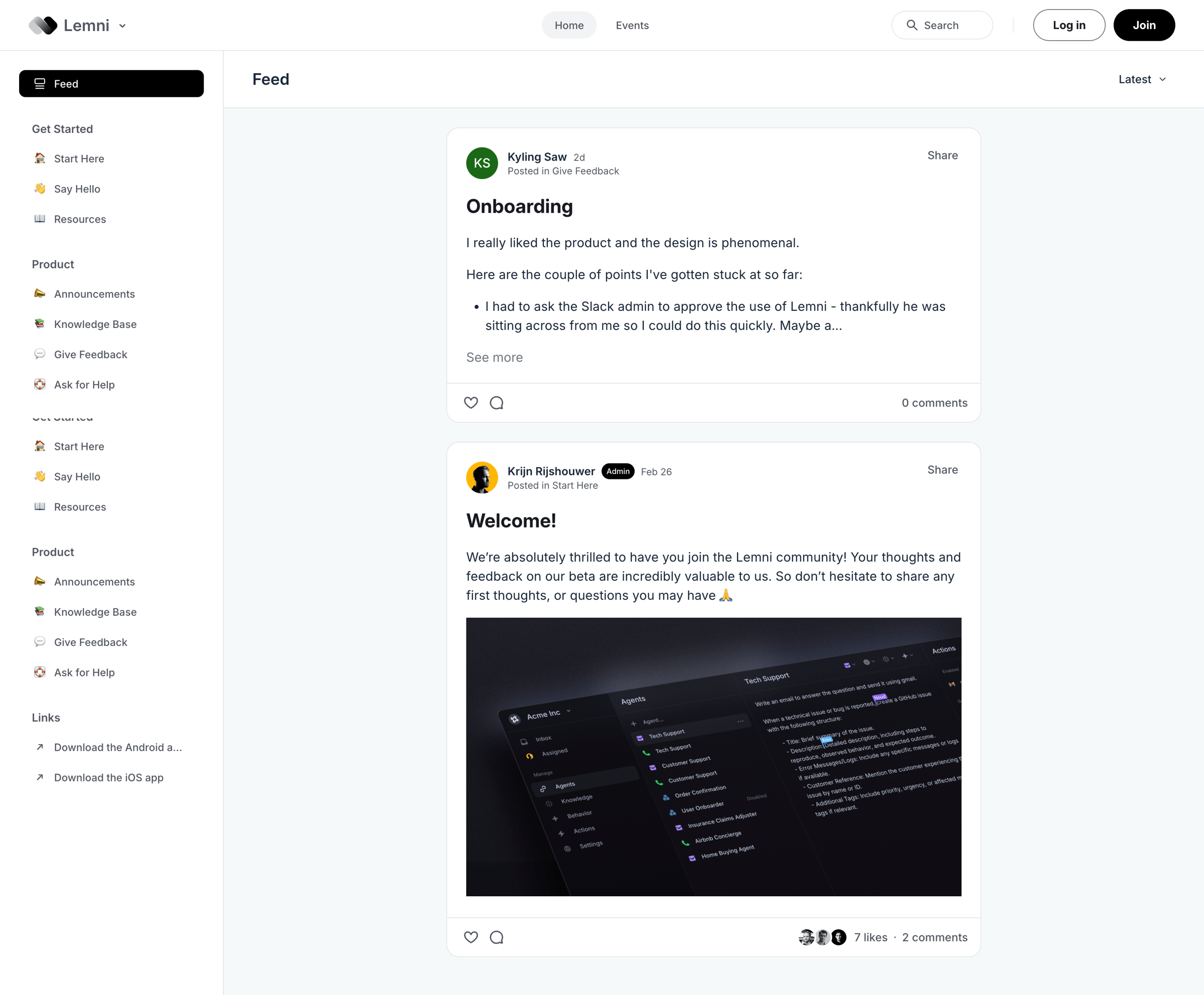 Lemni - Feed | Lemni screen