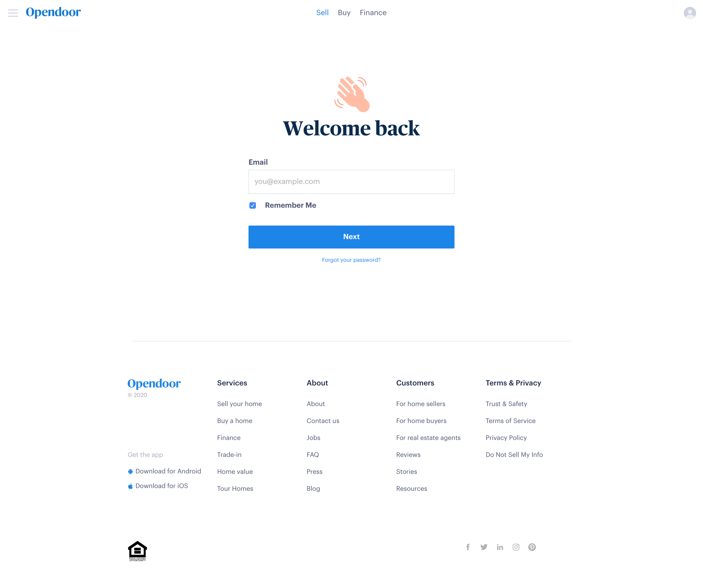 Opendoor screen