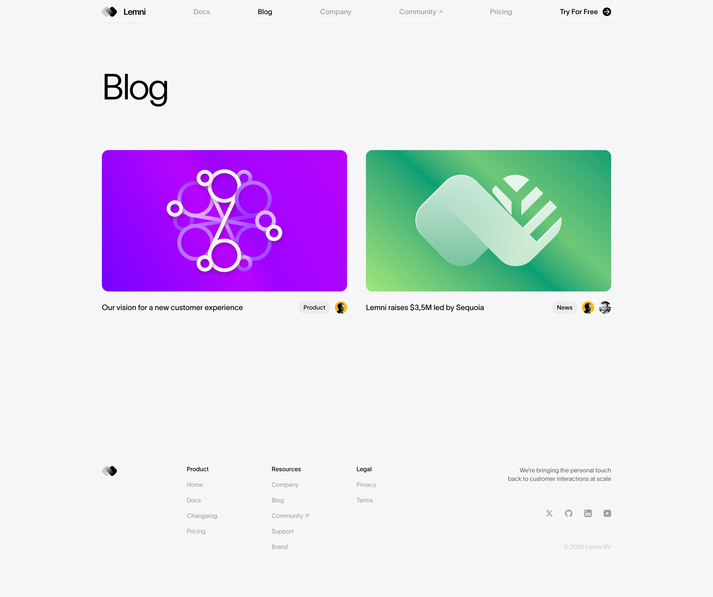 Lemni - Lemni · Blog screen