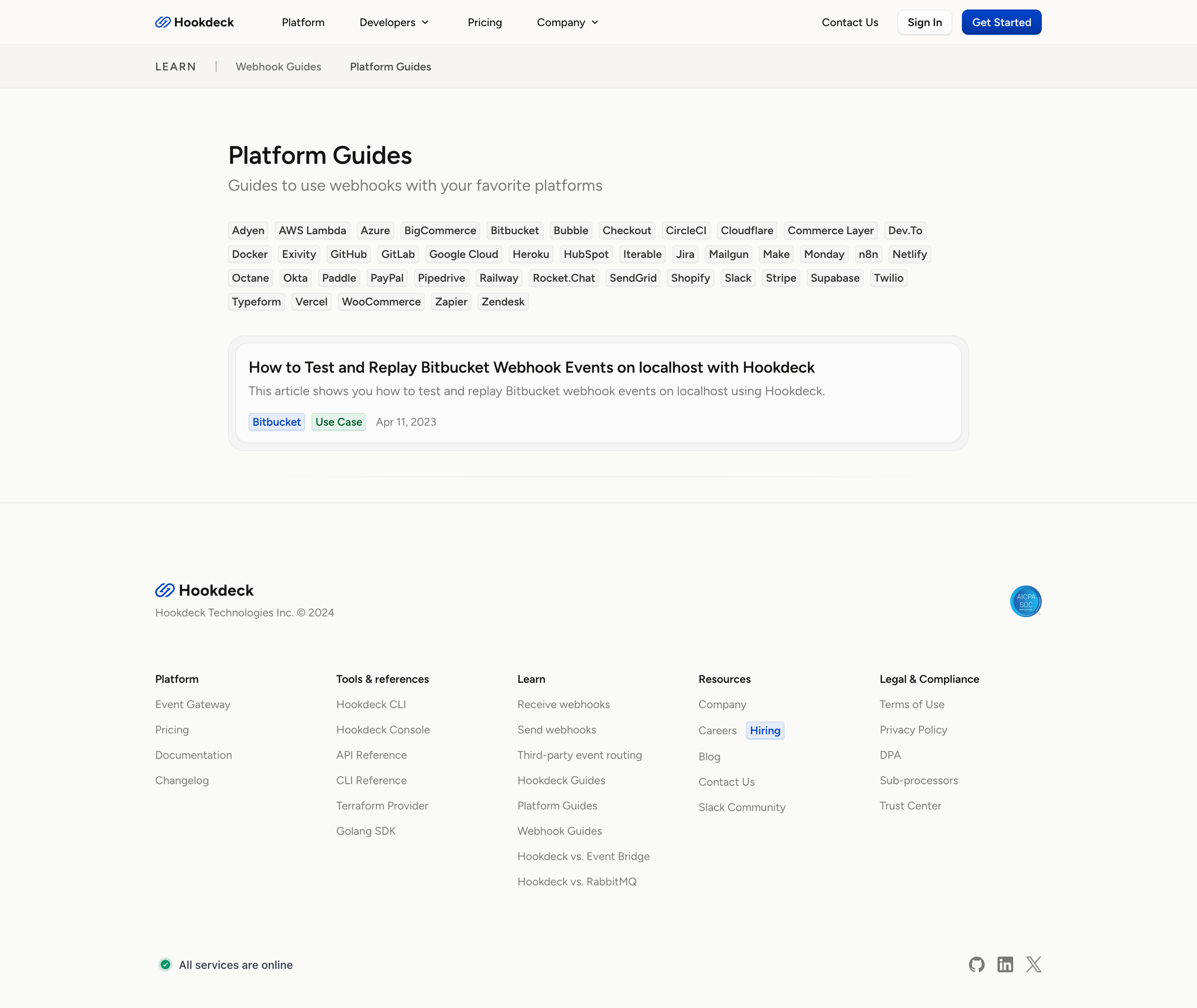 Hookdeck - Platform Guides - Hookdeck screen
