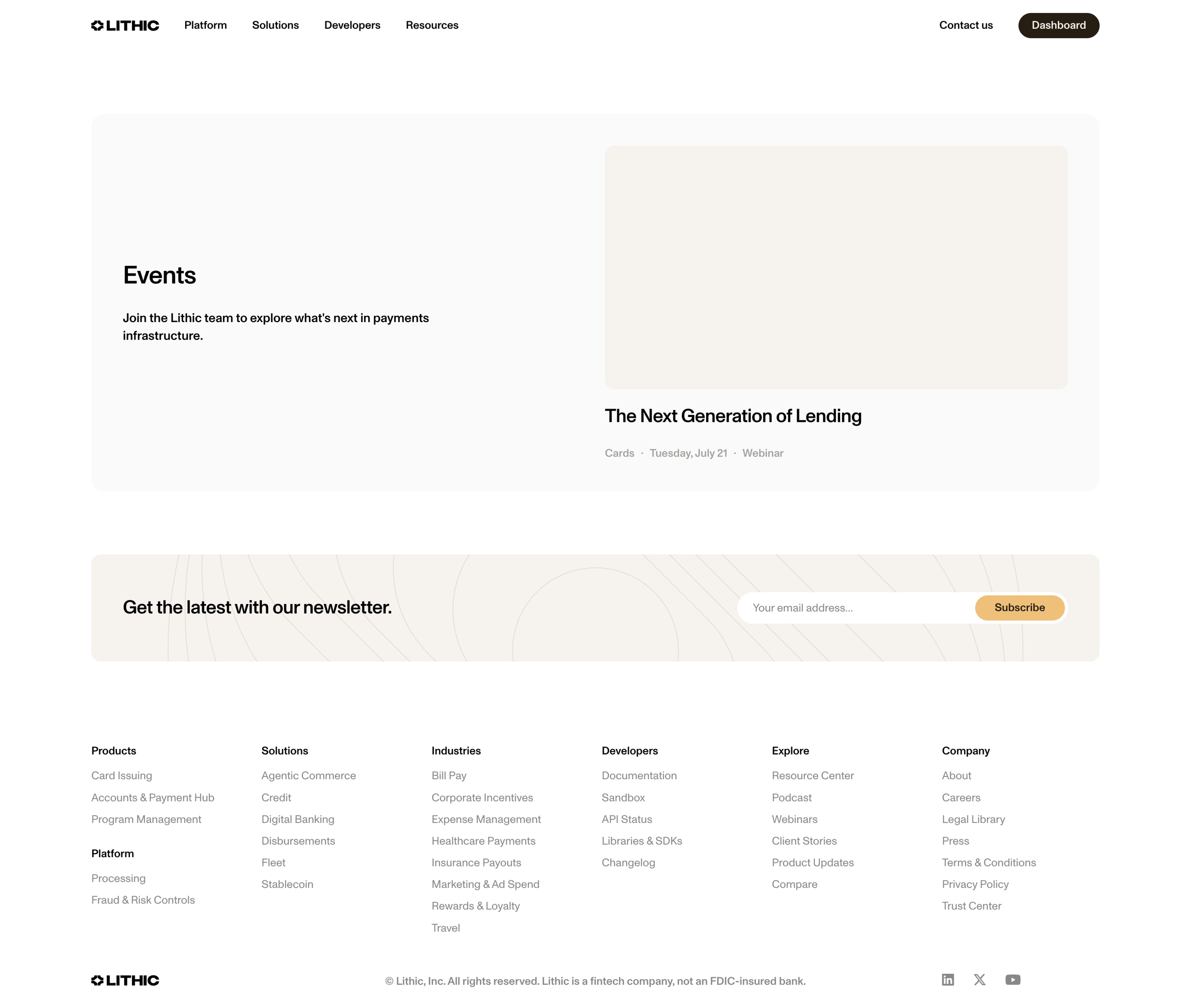 Lithic - Events | Lithic screen