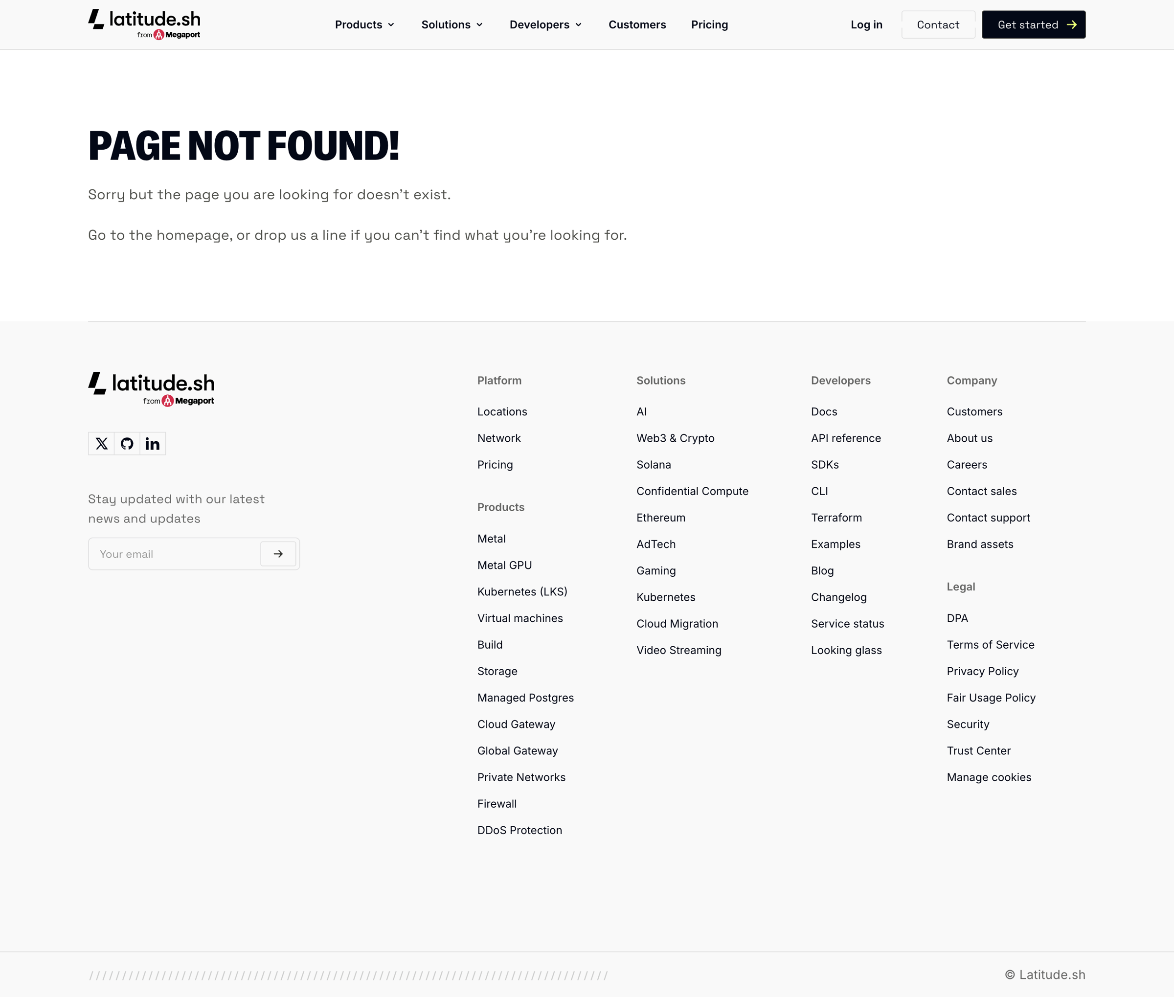 Latitude.sh - Page not found - Latitude.sh screen
