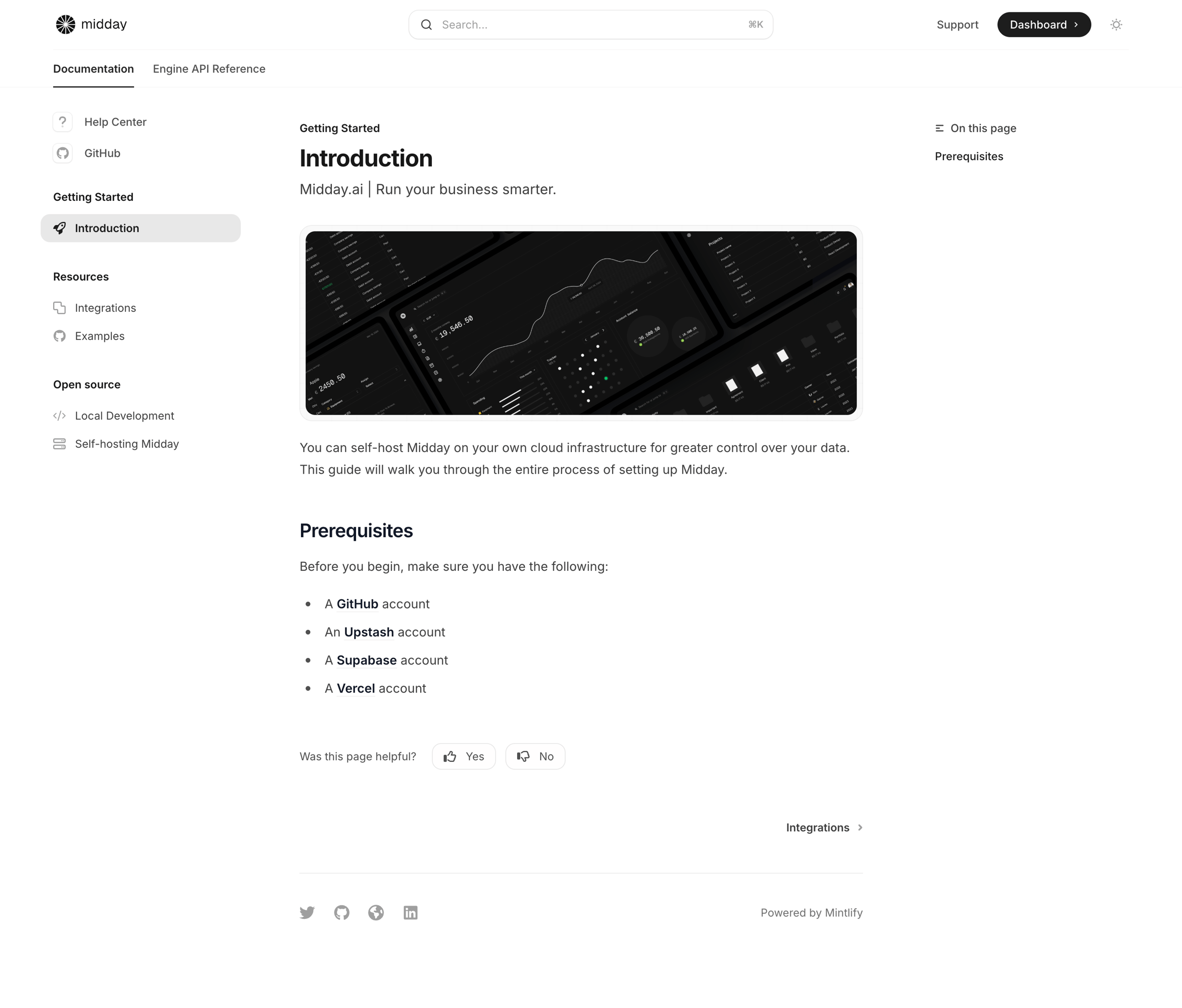 Midday - Getting Started with Midday.ai - Documentation screen