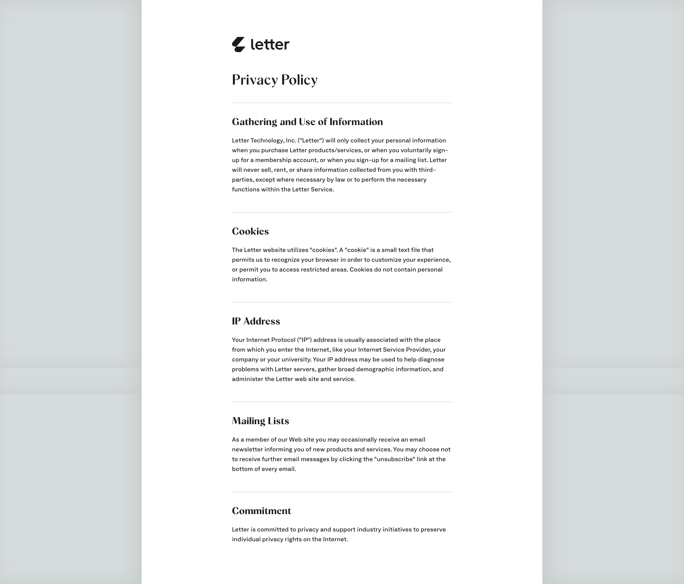 Letter - Letter | Better than banking screen