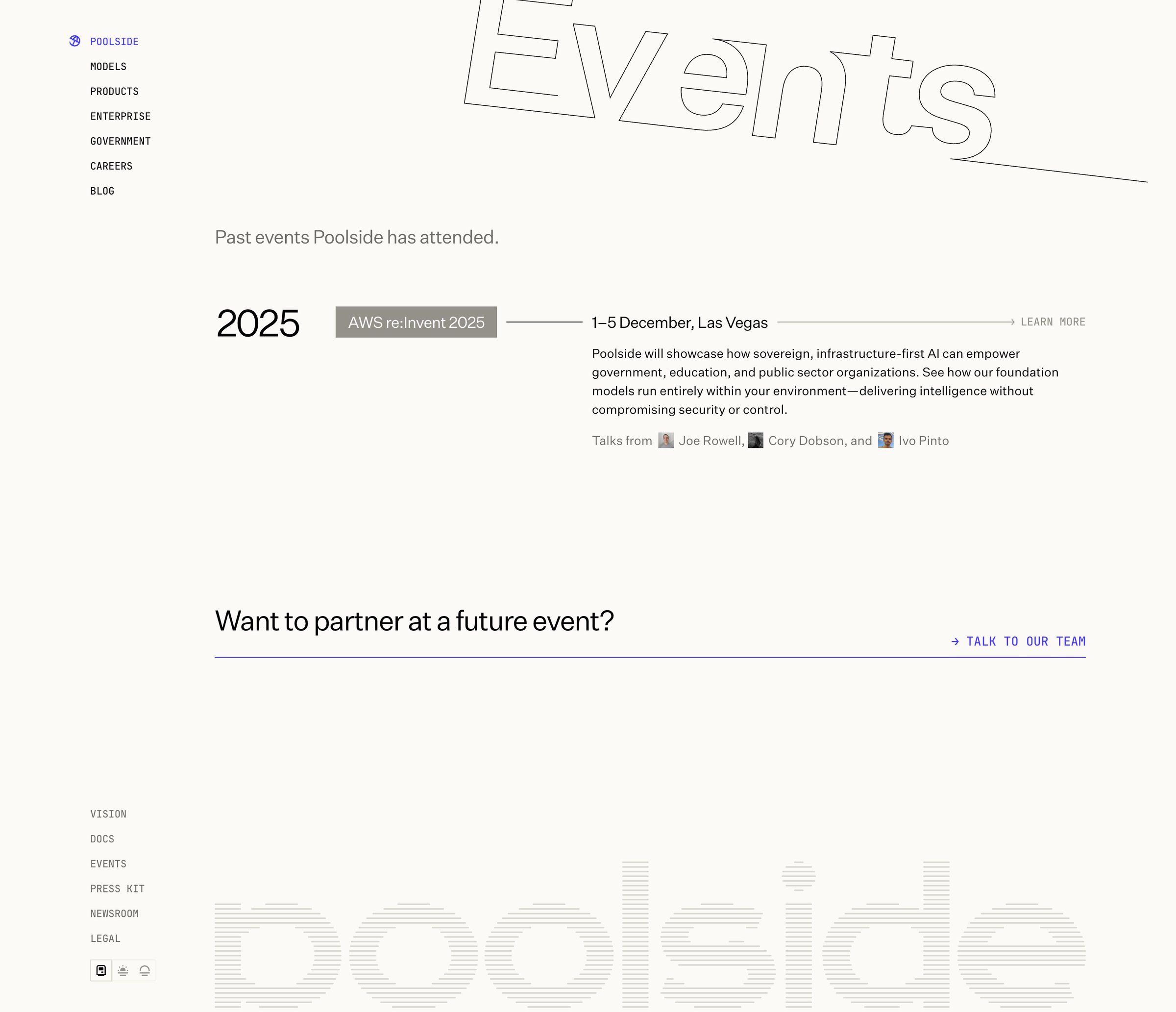 Poolside - Events — Poolside screen