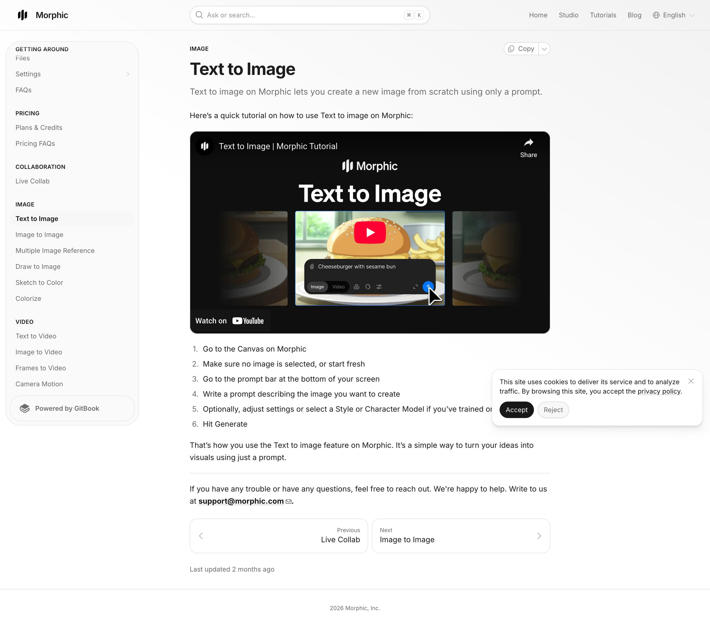 Morphic - Text to Image Morphic screen