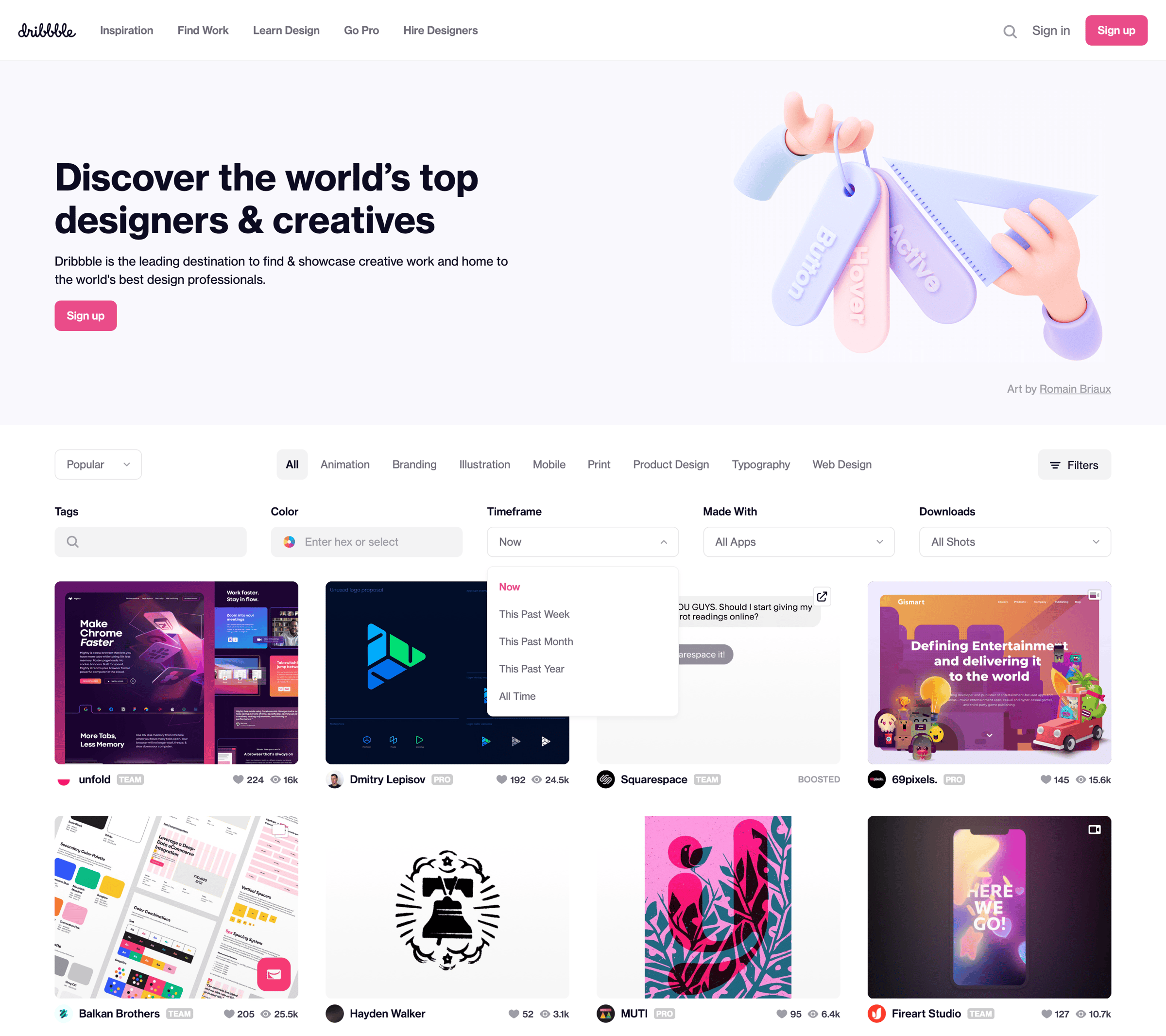Dribbble - Dribbble - Discover the World’s Top Designers & Creative Professionals screen