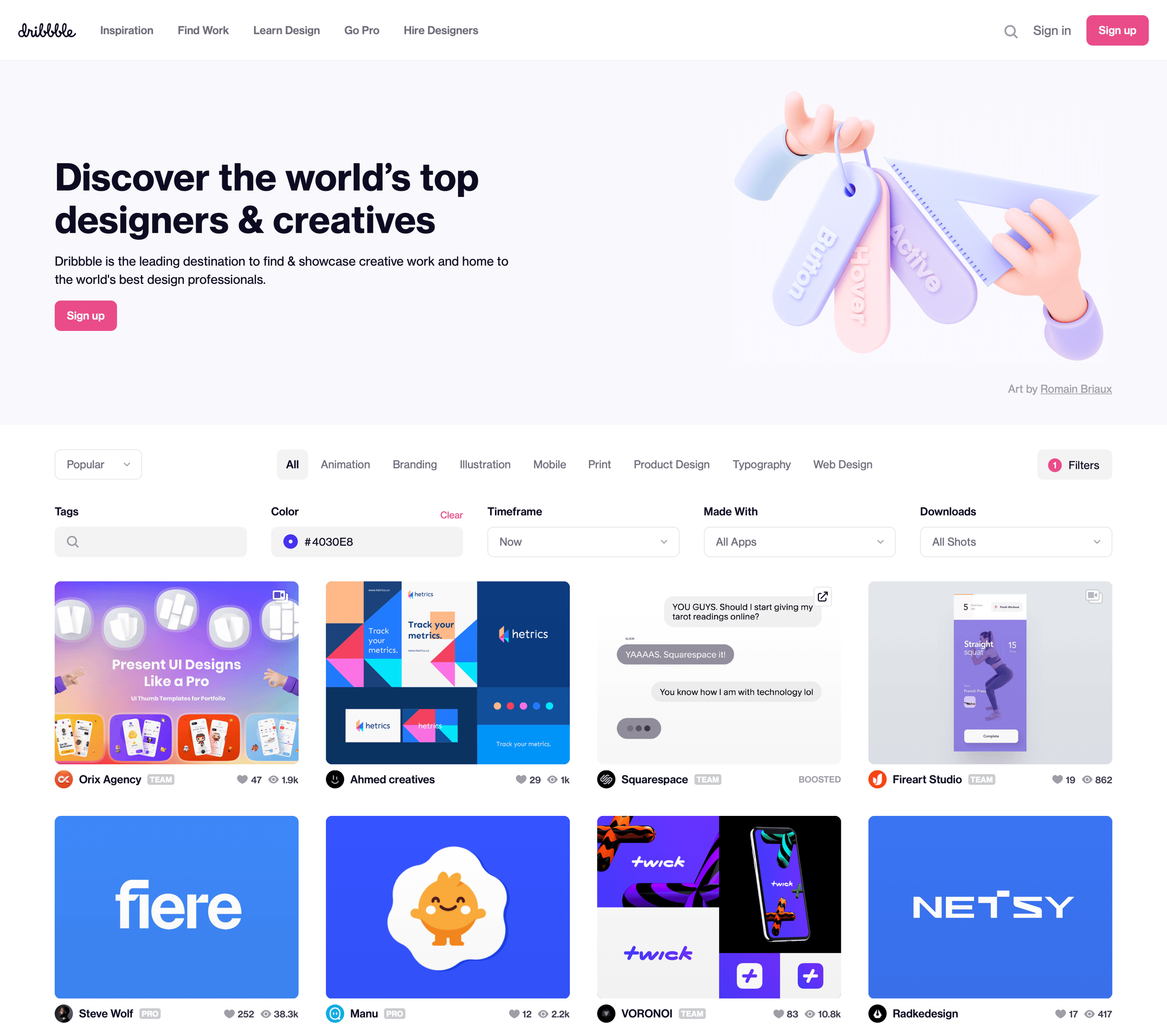 Dribbble - Dribbble - Discover the World’s Top Designers & Creative Professionals screen