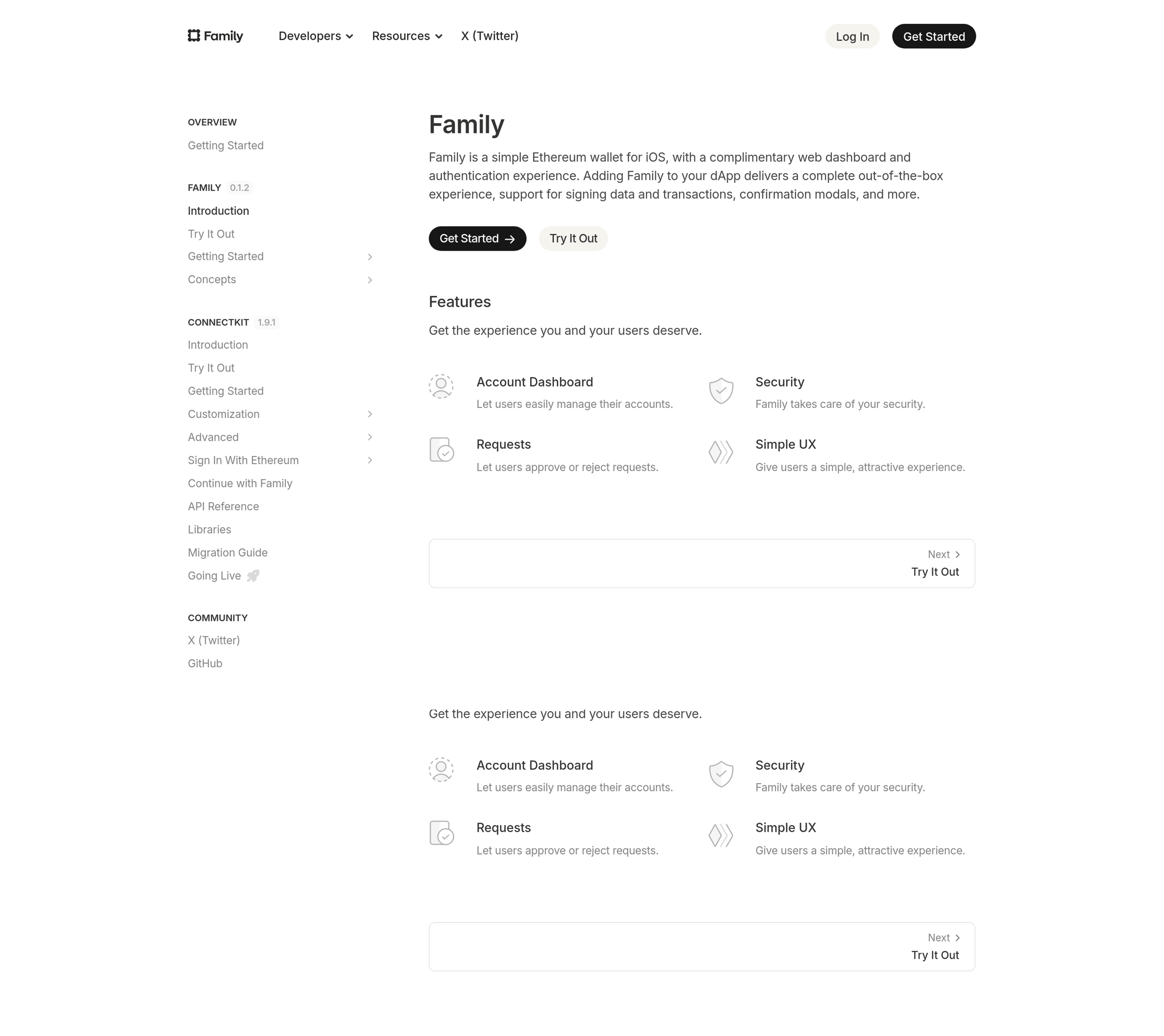 Family - Family Docs screen