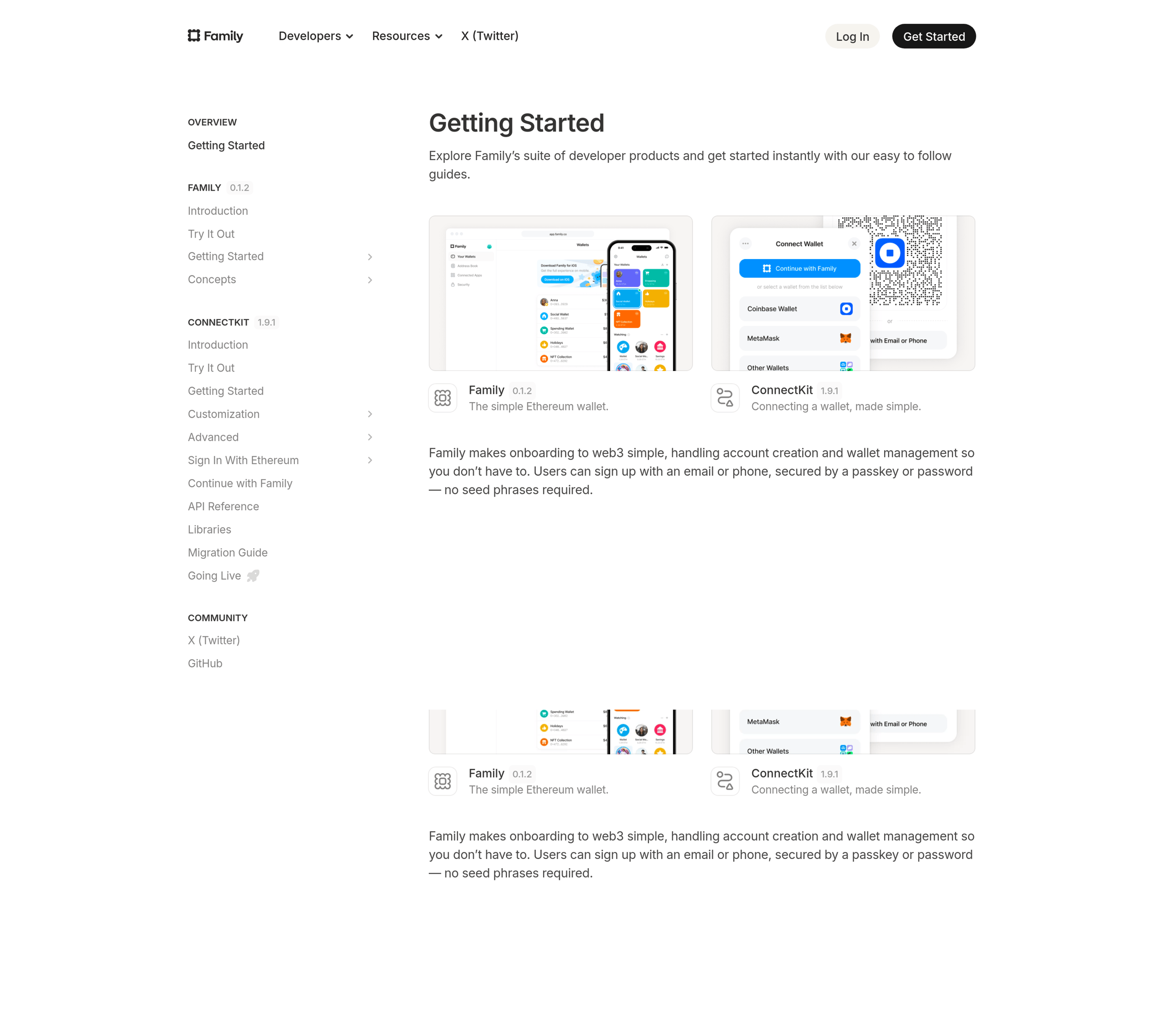 Family - Family Docs screen