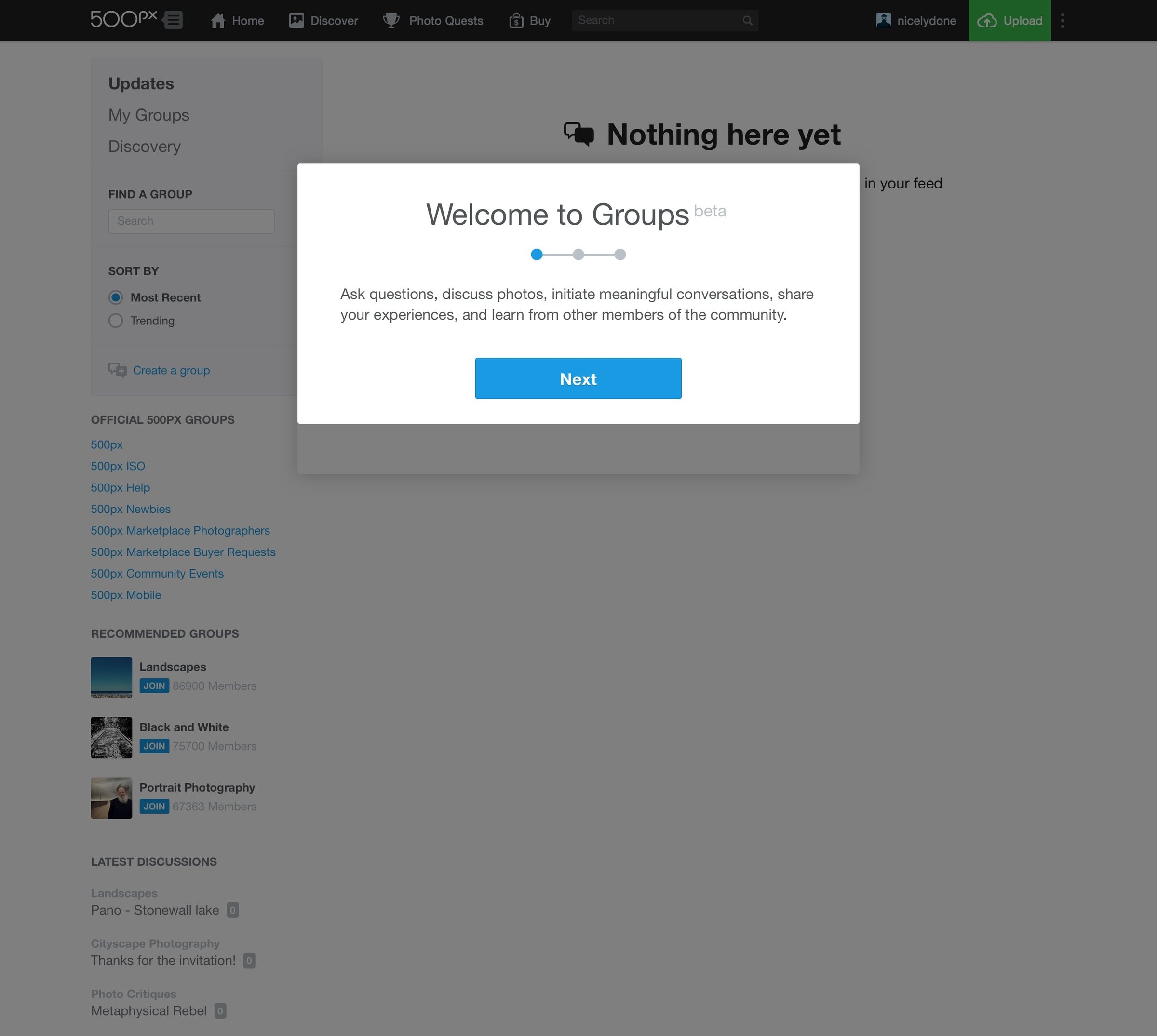500px - Popover screen
