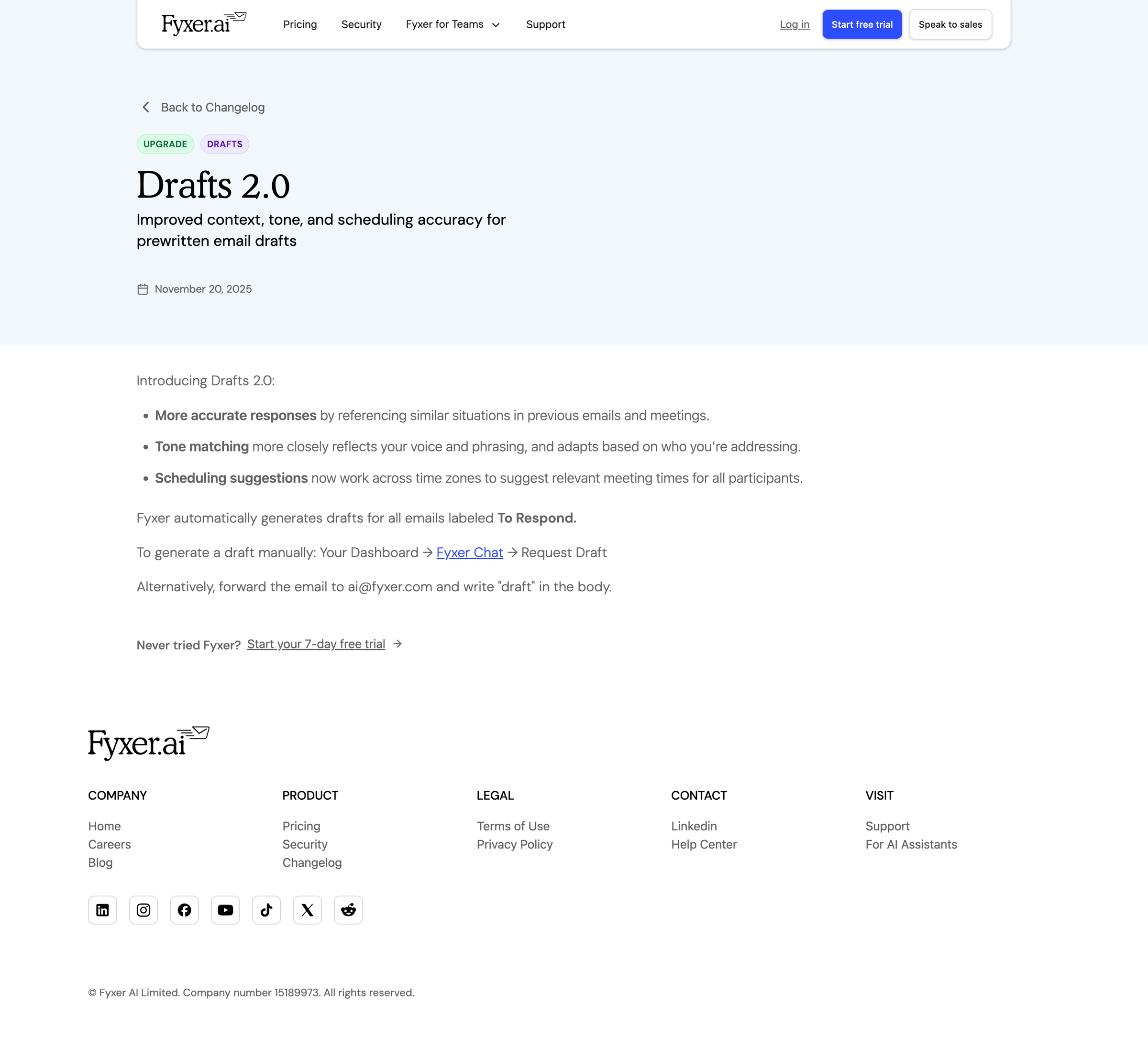Fyxer - Drafts 2.0 Fyxer AI screen
