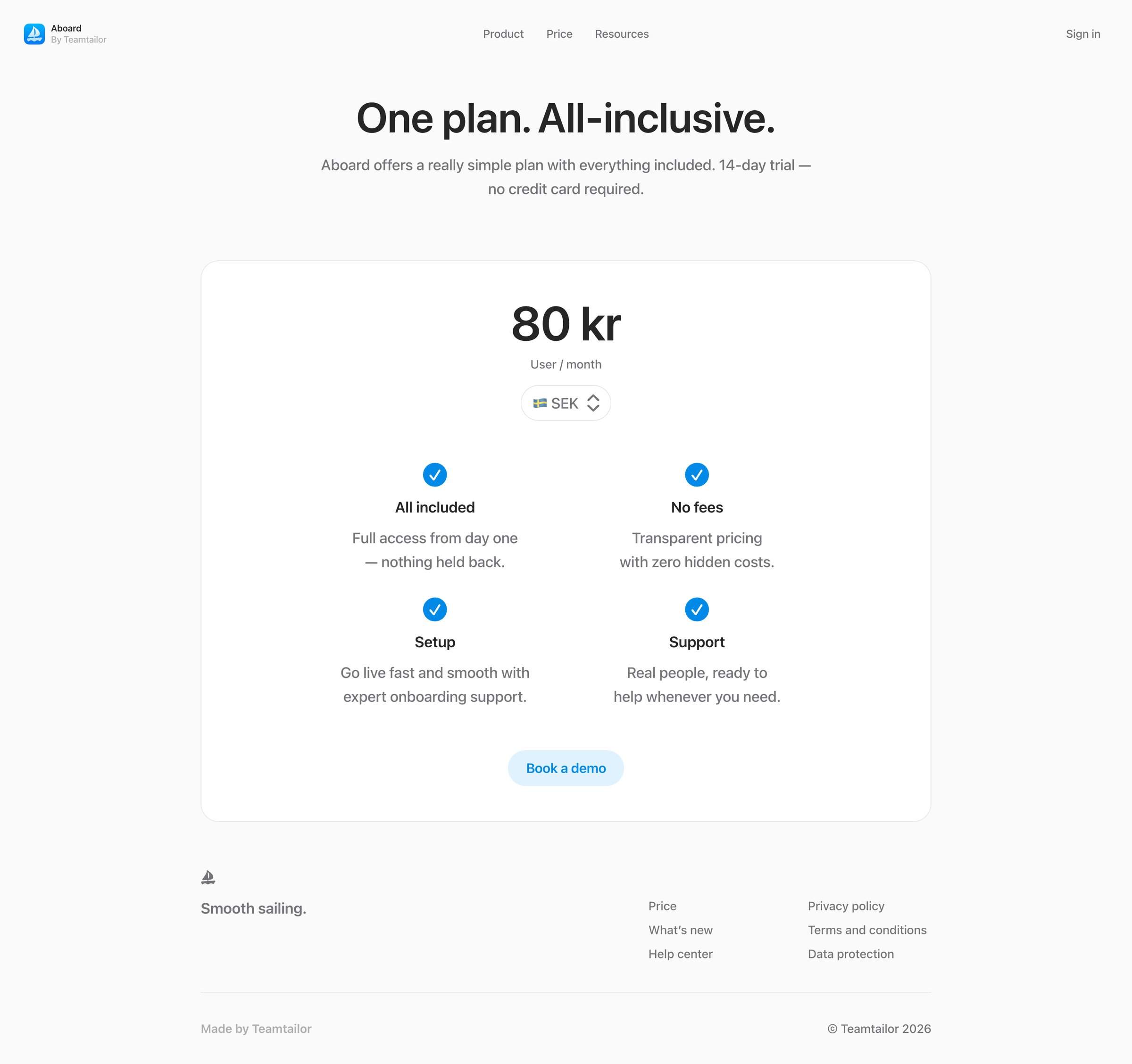 Aboard - Pricing — Aboard screen