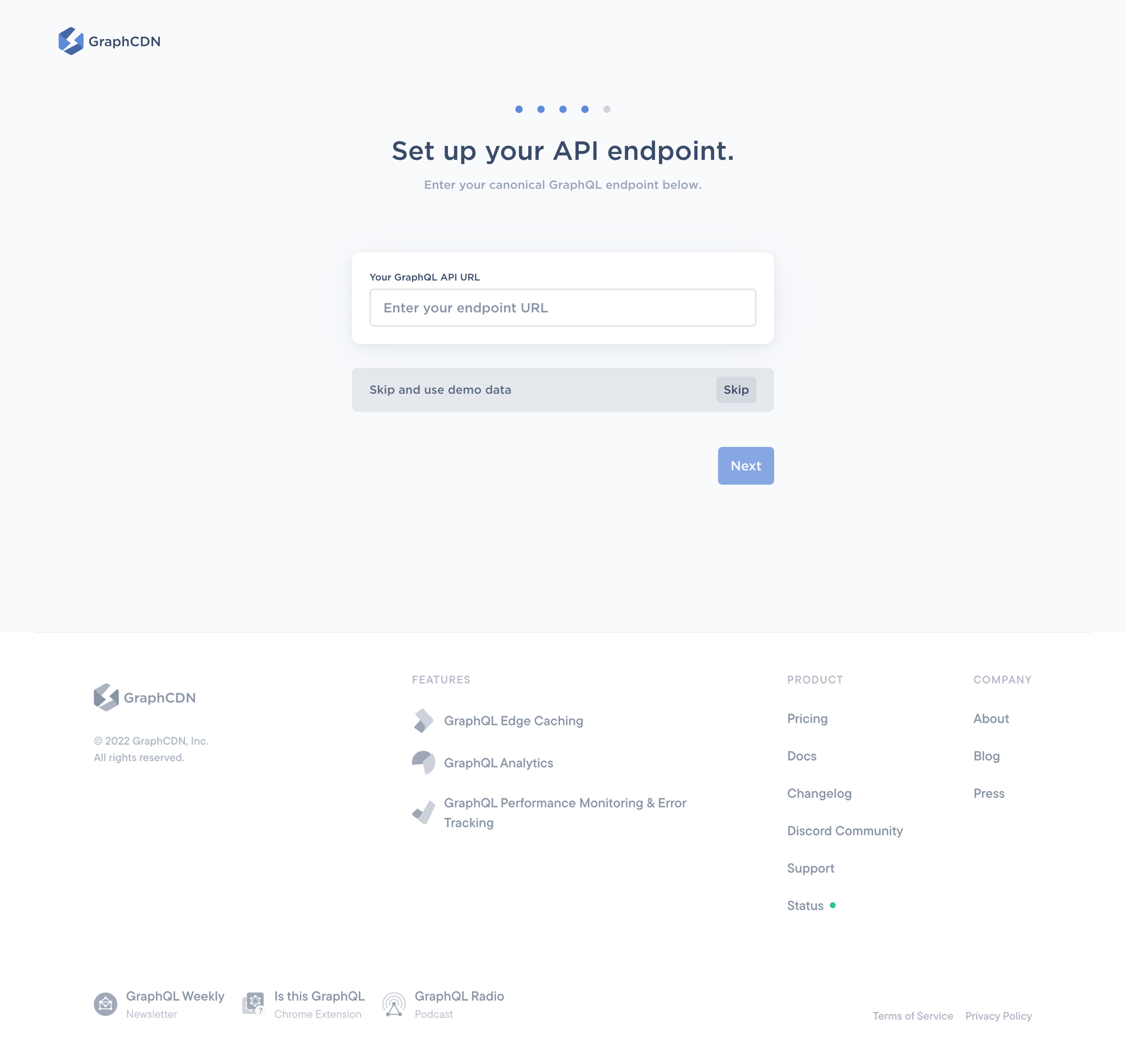 GraphCDN - GraphCDN - The GraphQL CDN screen