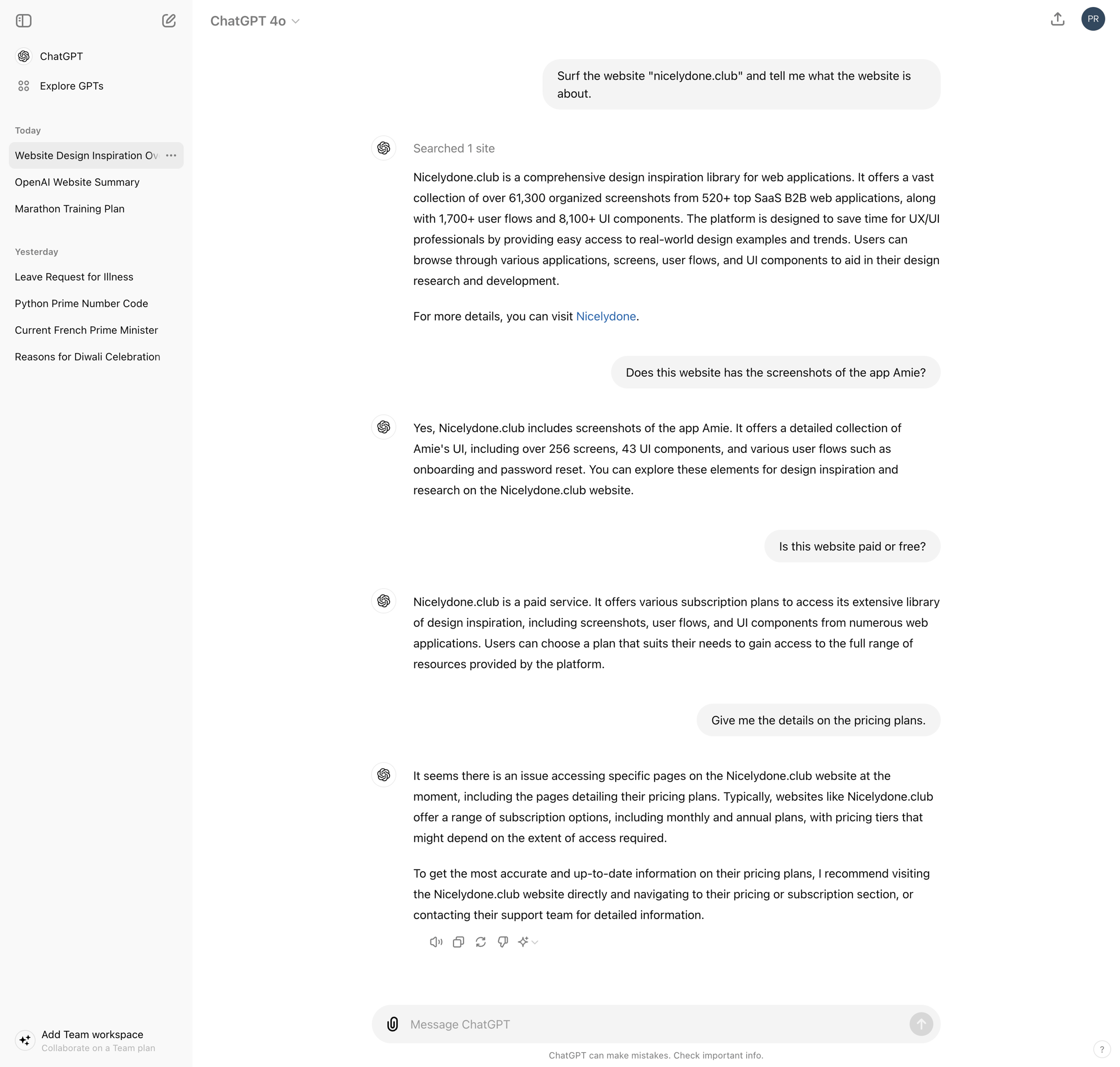 ChatGPT screen